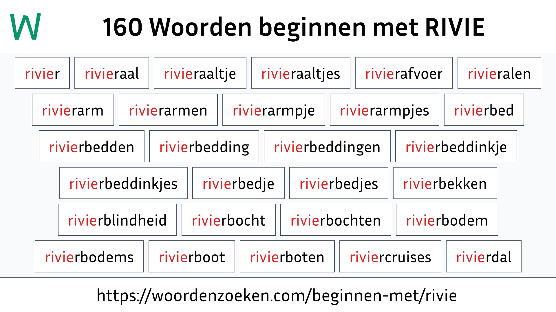 Woorden beginnen met RIVIE