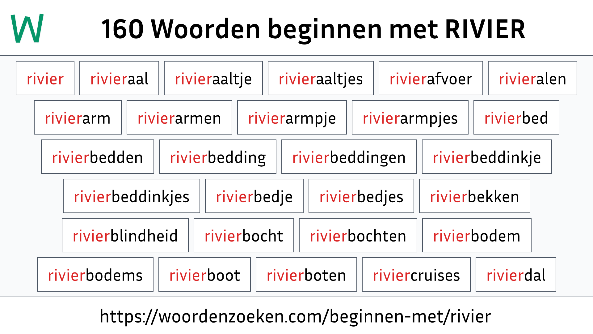 Woorden beginnen met RIVIER