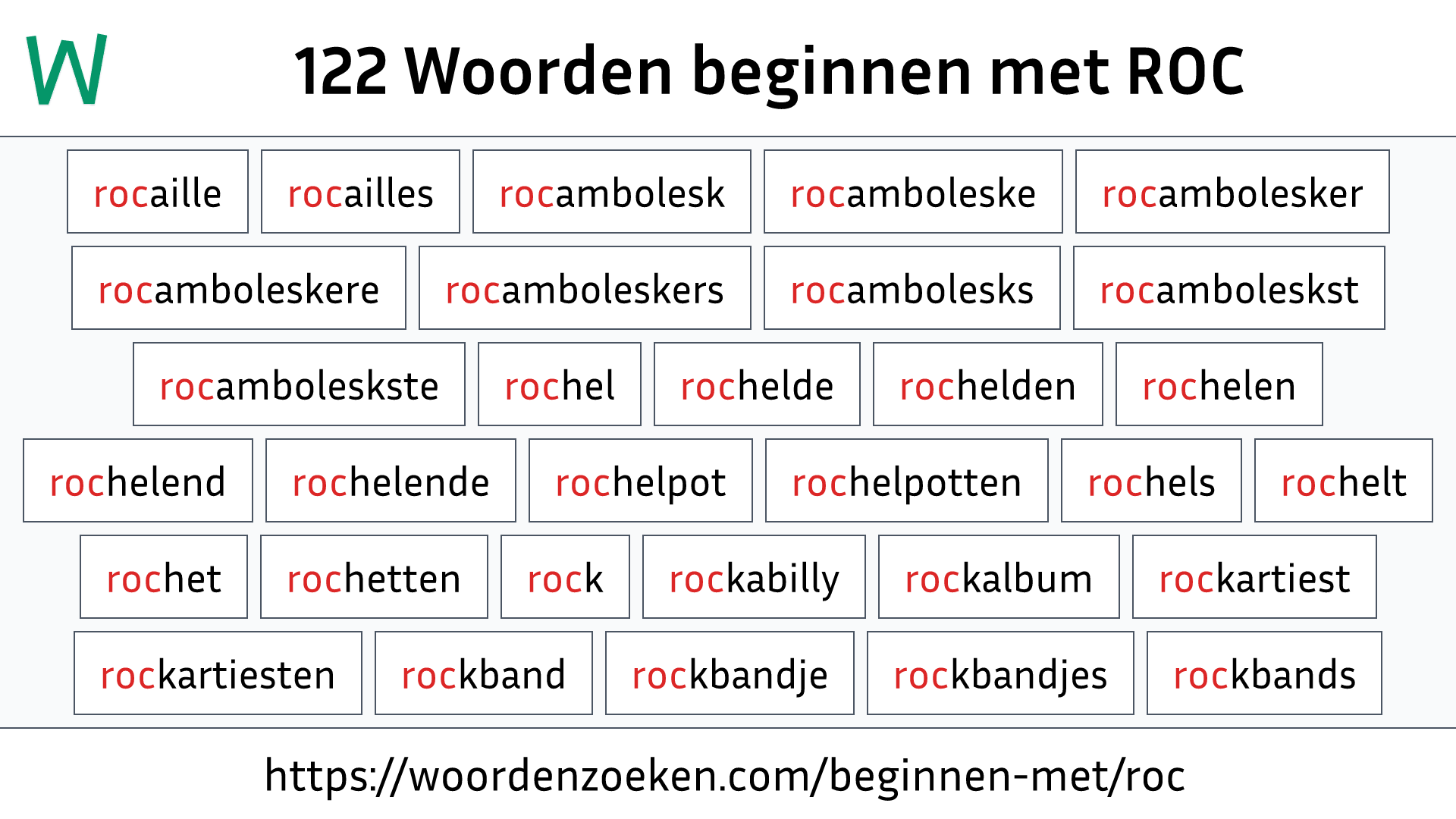 Woorden beginnen met ROC