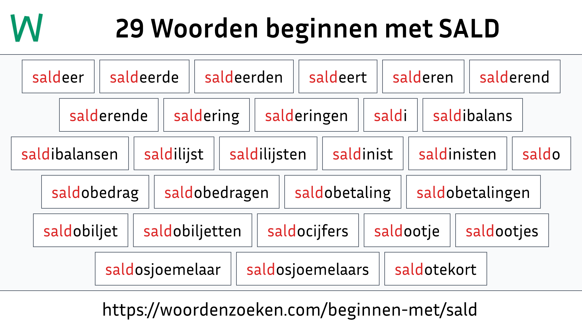 Woorden beginnen met SALD