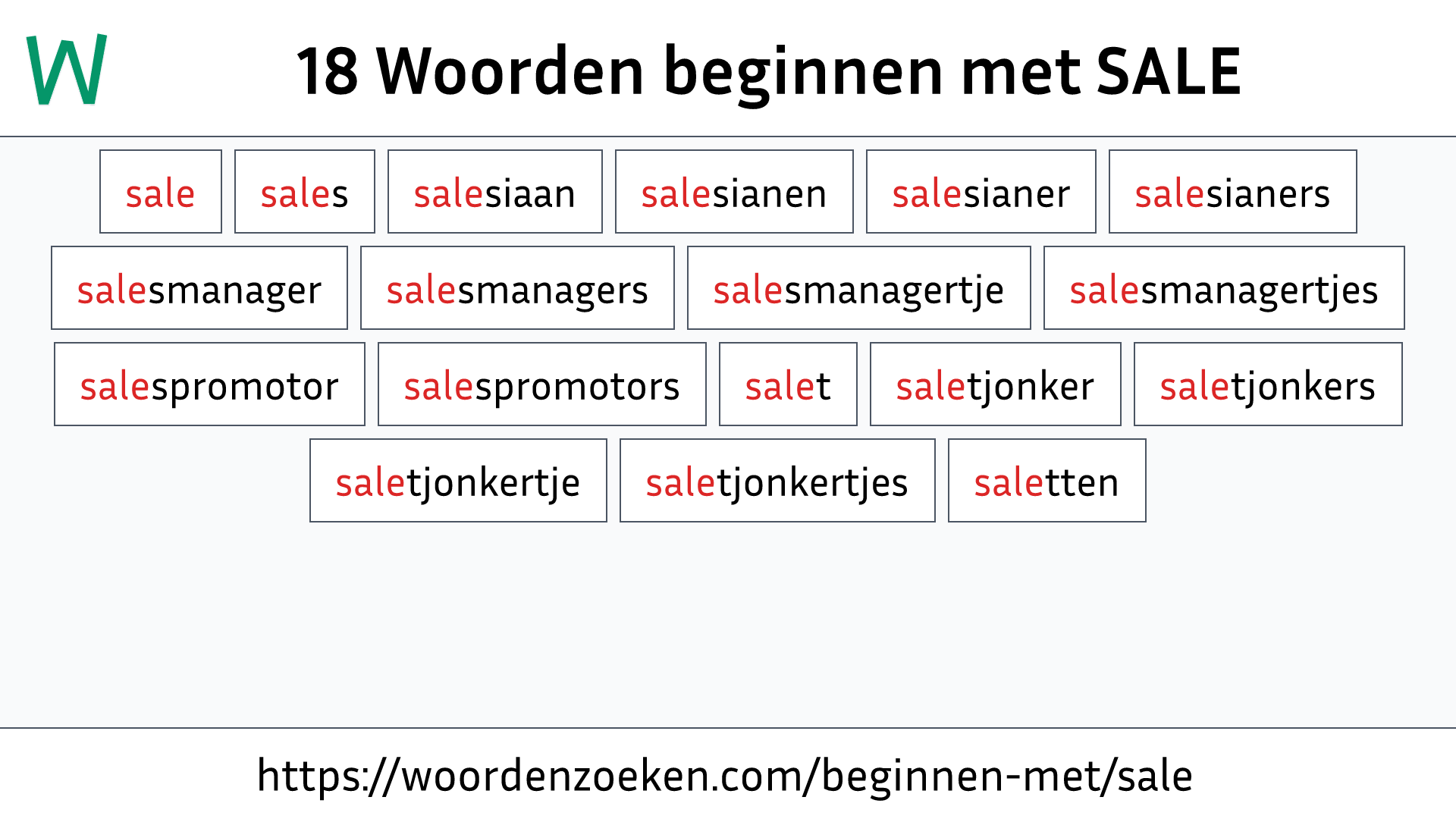 Woorden beginnen met SALE