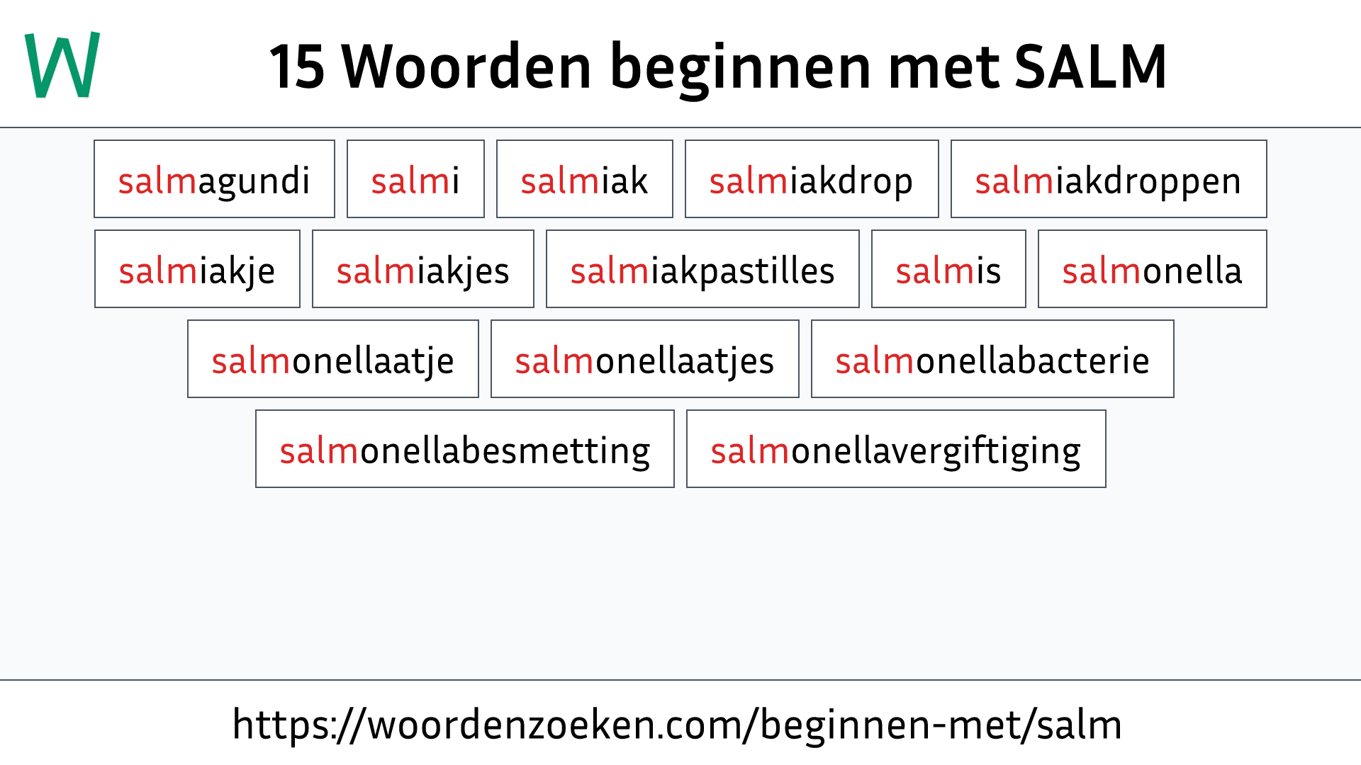 Woorden beginnen met SALM