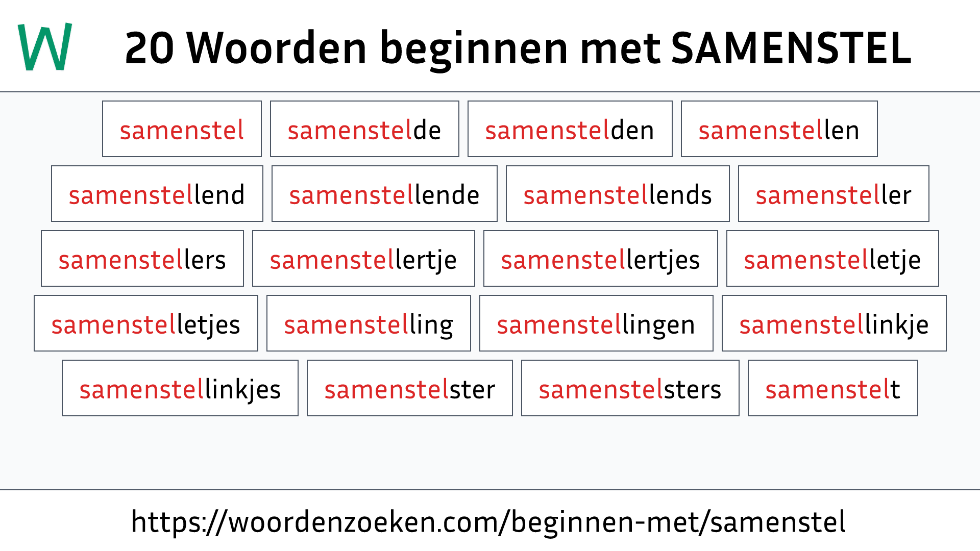 Woorden beginnen met SAMENSTEL