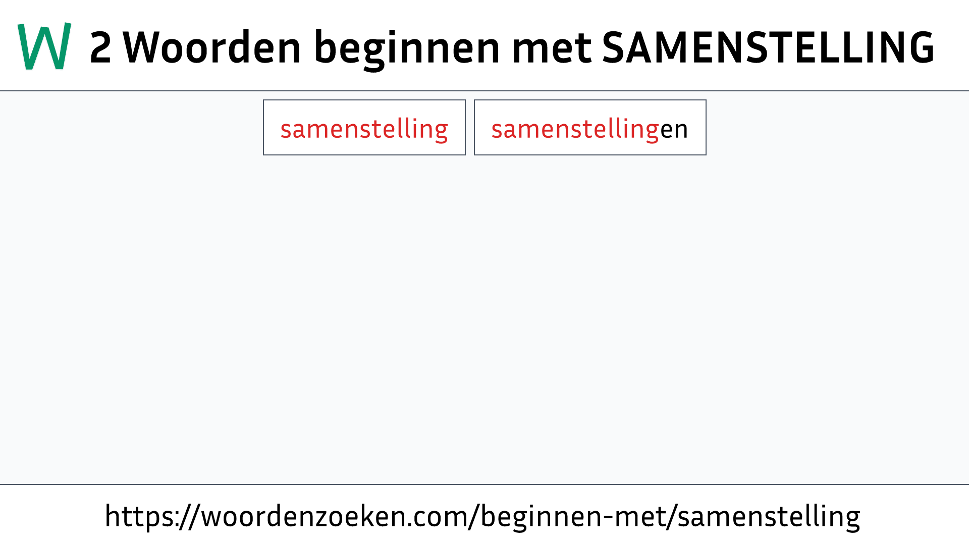 Woorden beginnen met SAMENSTELLING