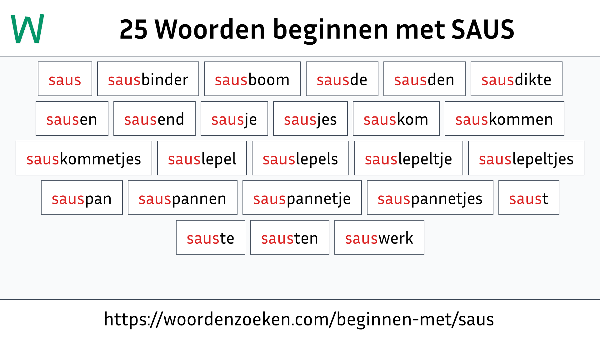 Woorden beginnen met SAUS