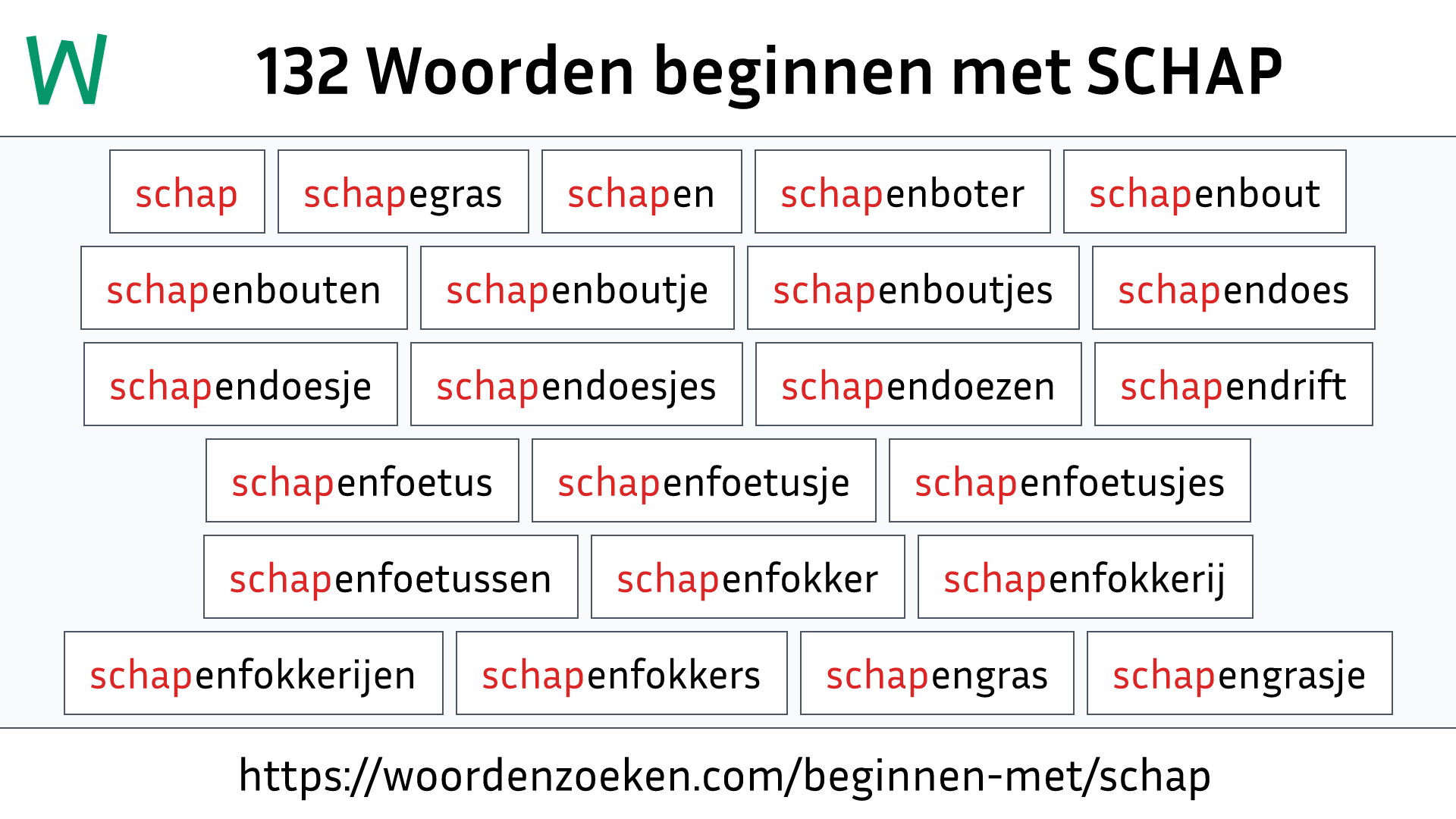 Woorden beginnen met SCHAP