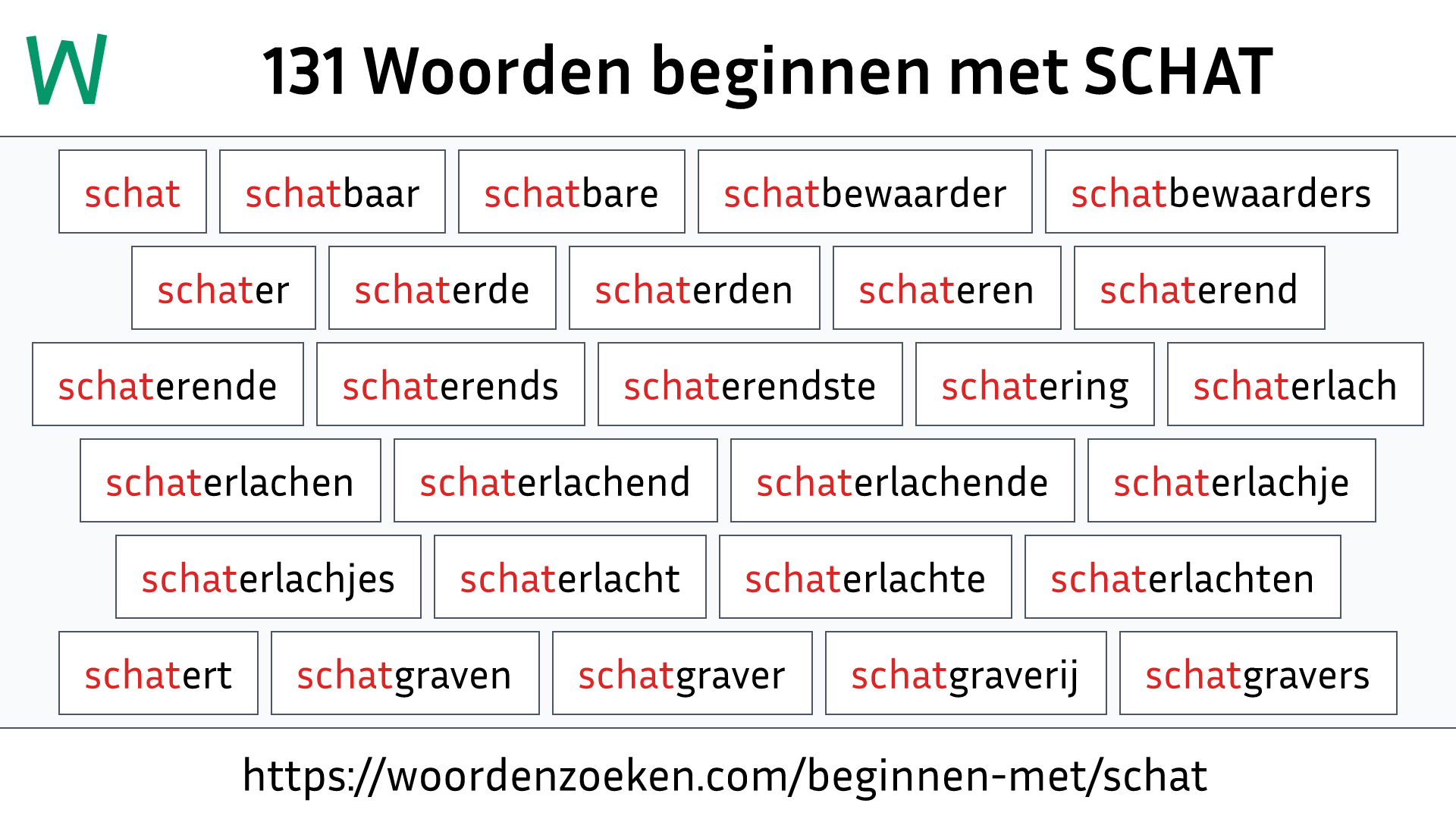Woorden beginnen met SCHAT