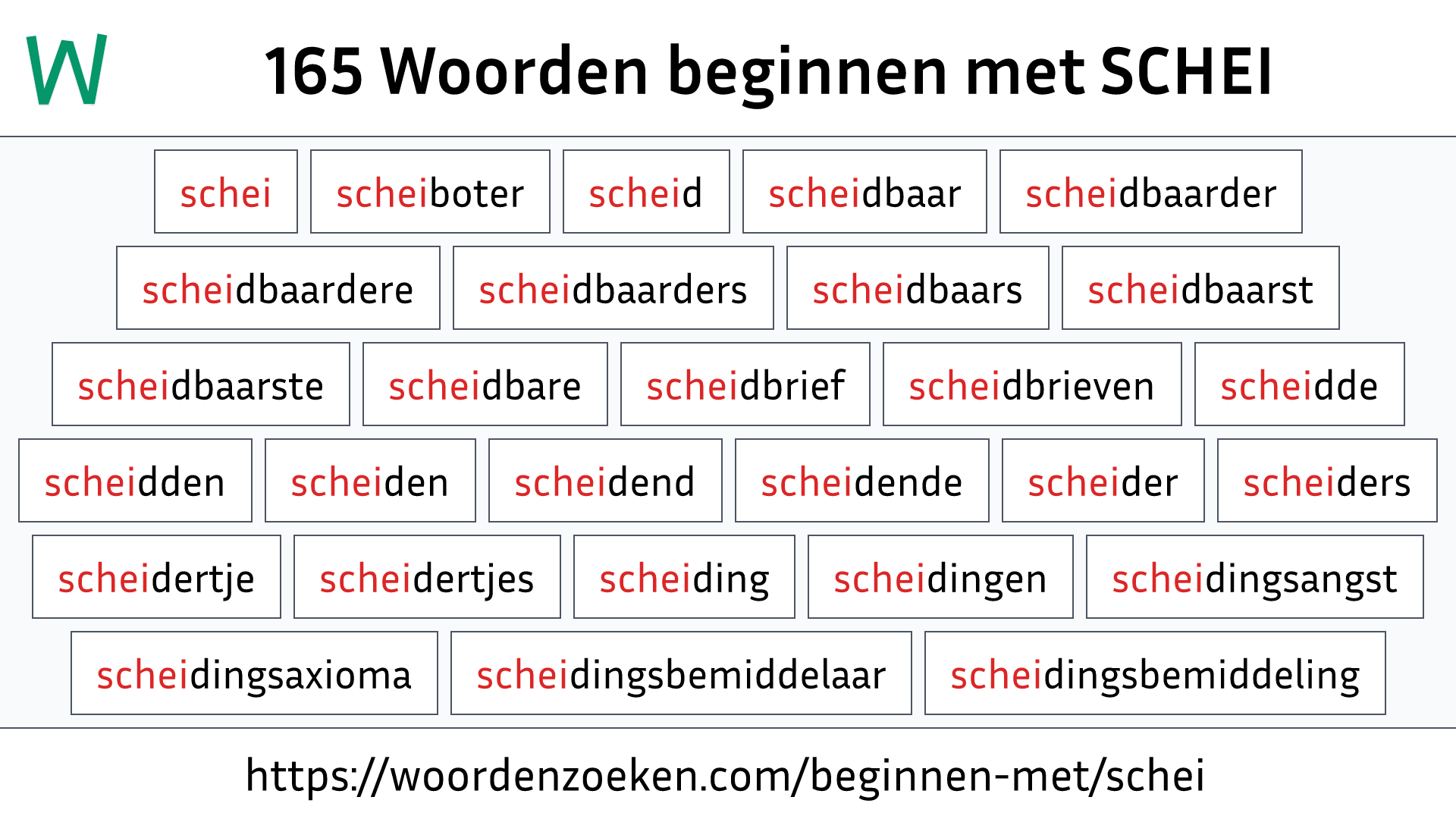 Woorden beginnen met SCHEI