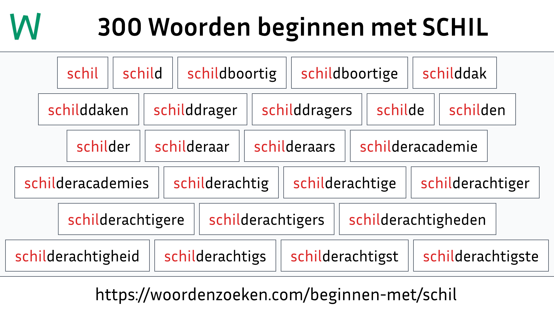 Woorden beginnen met SCHIL