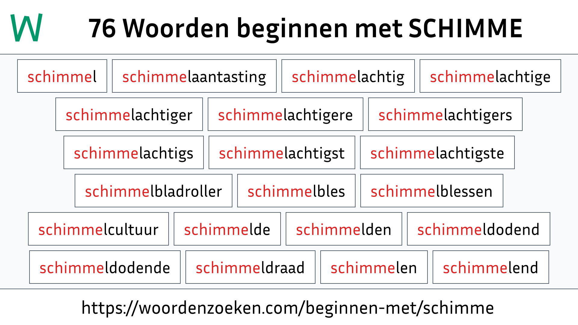 Woorden beginnen met SCHIMME