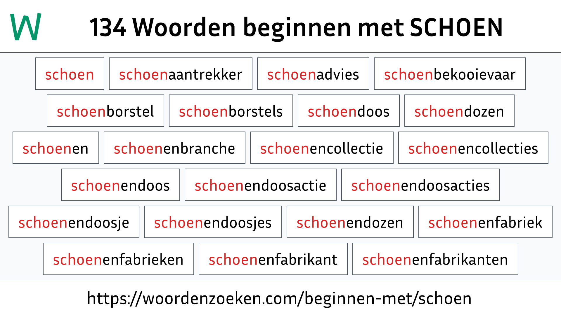 Woorden beginnen met SCHOEN