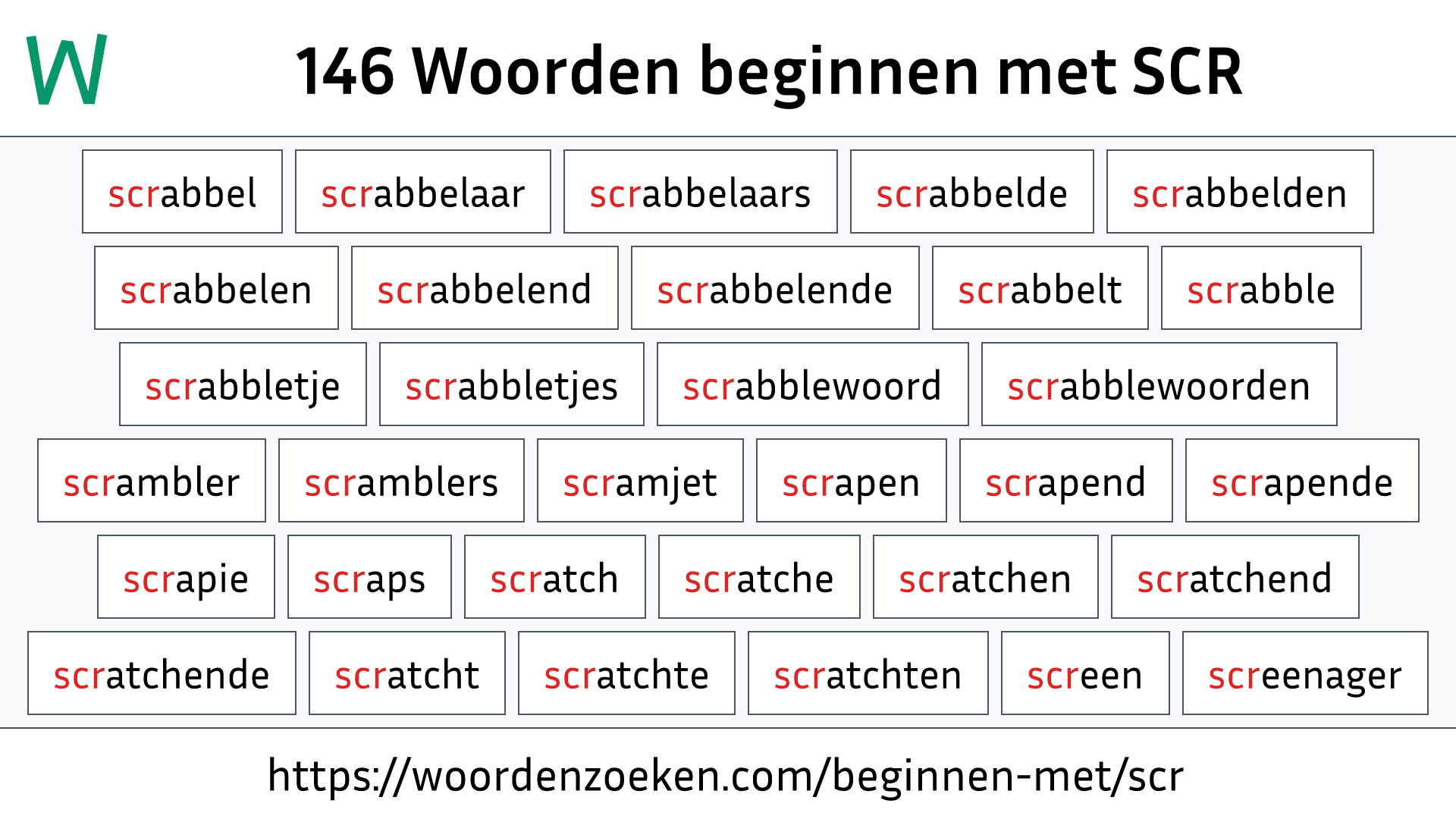 Woorden beginnen met SCR