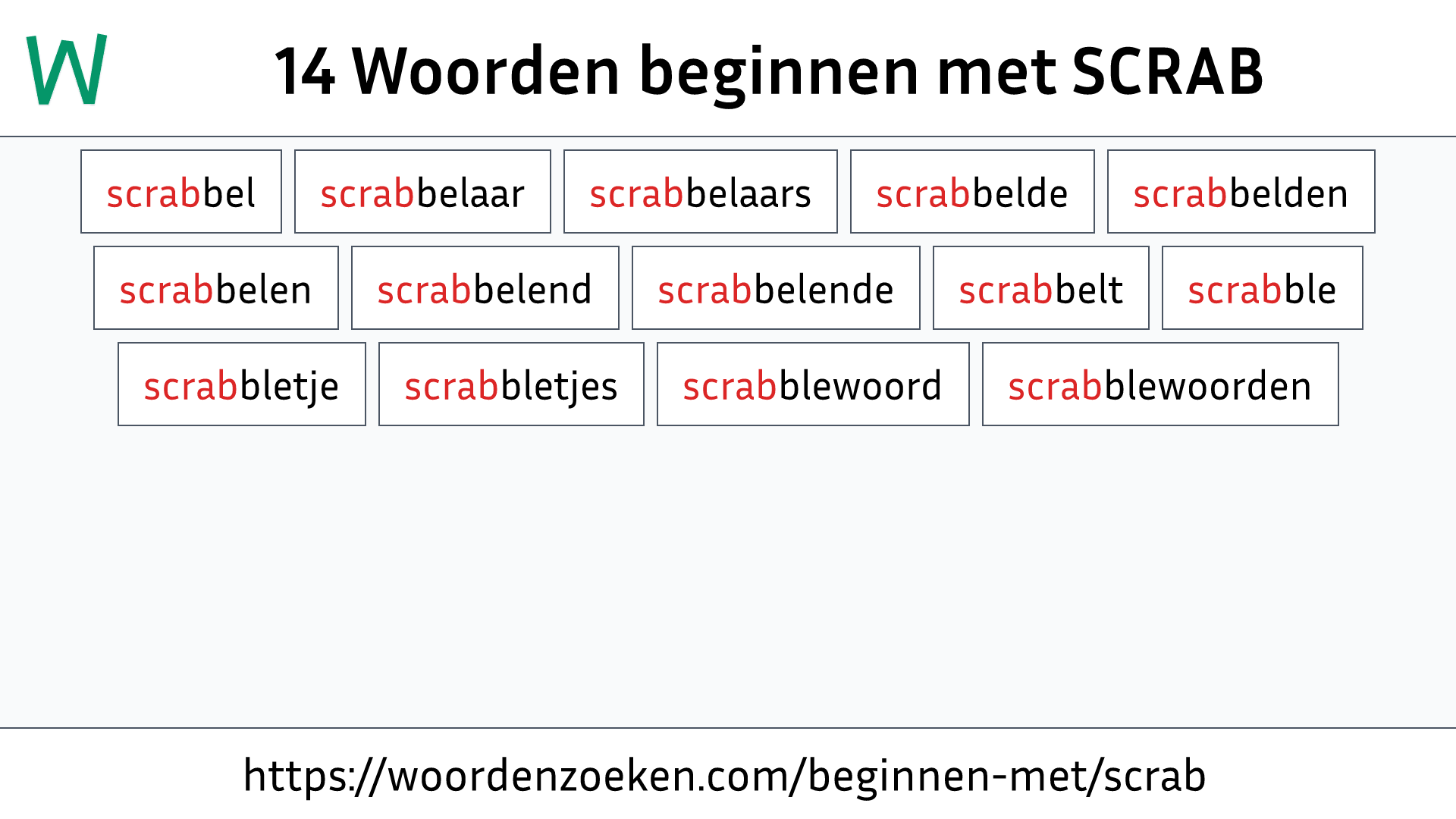 Woorden beginnen met SCRAB