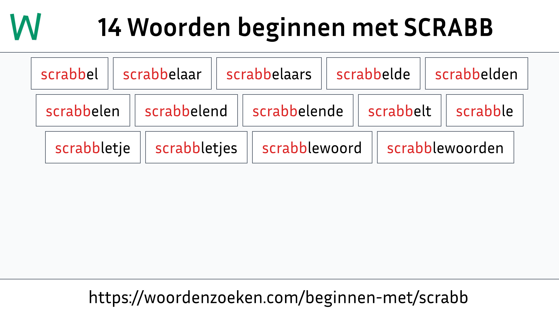 Woorden beginnen met SCRABB