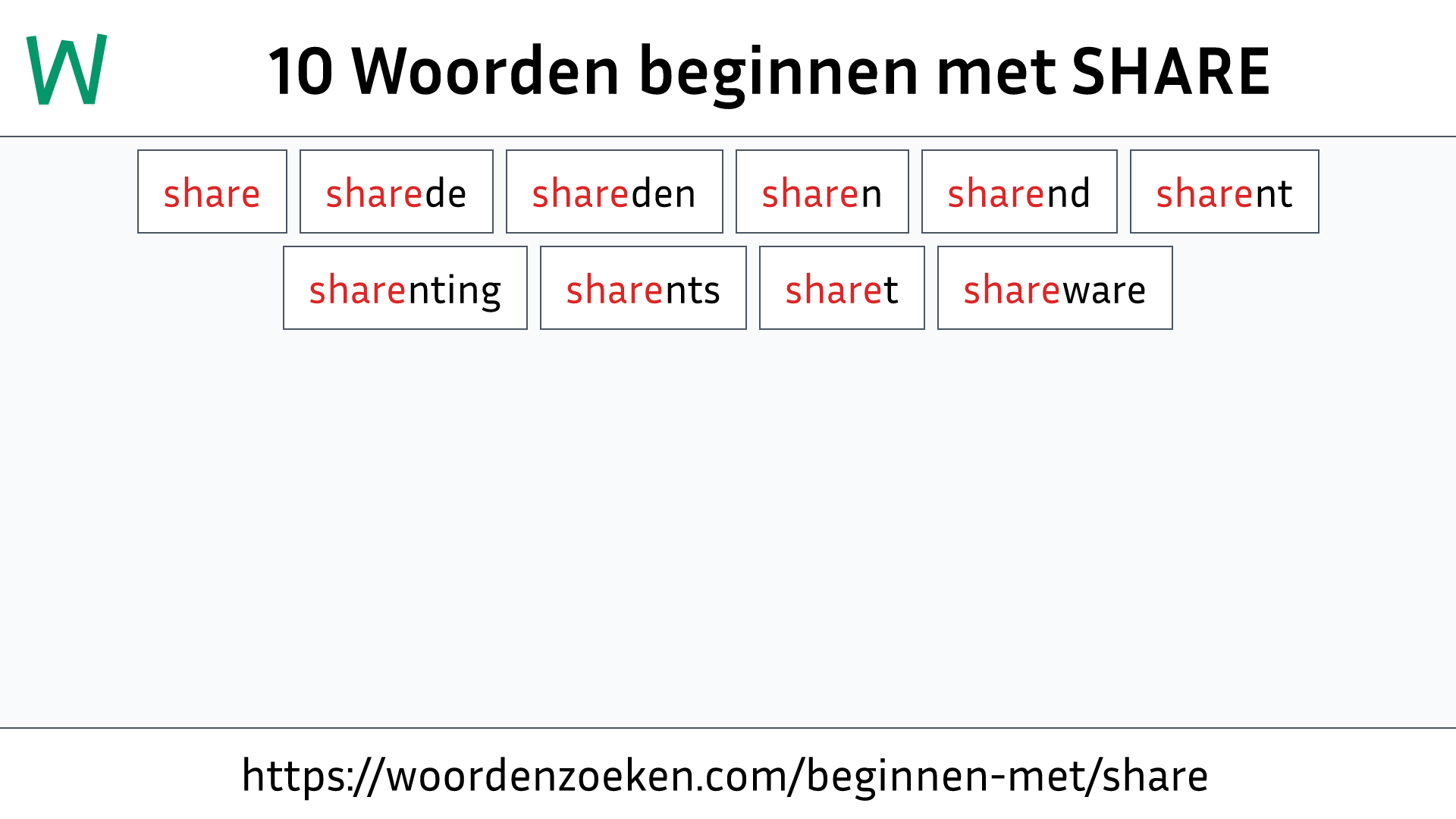 Woorden beginnen met SHARE