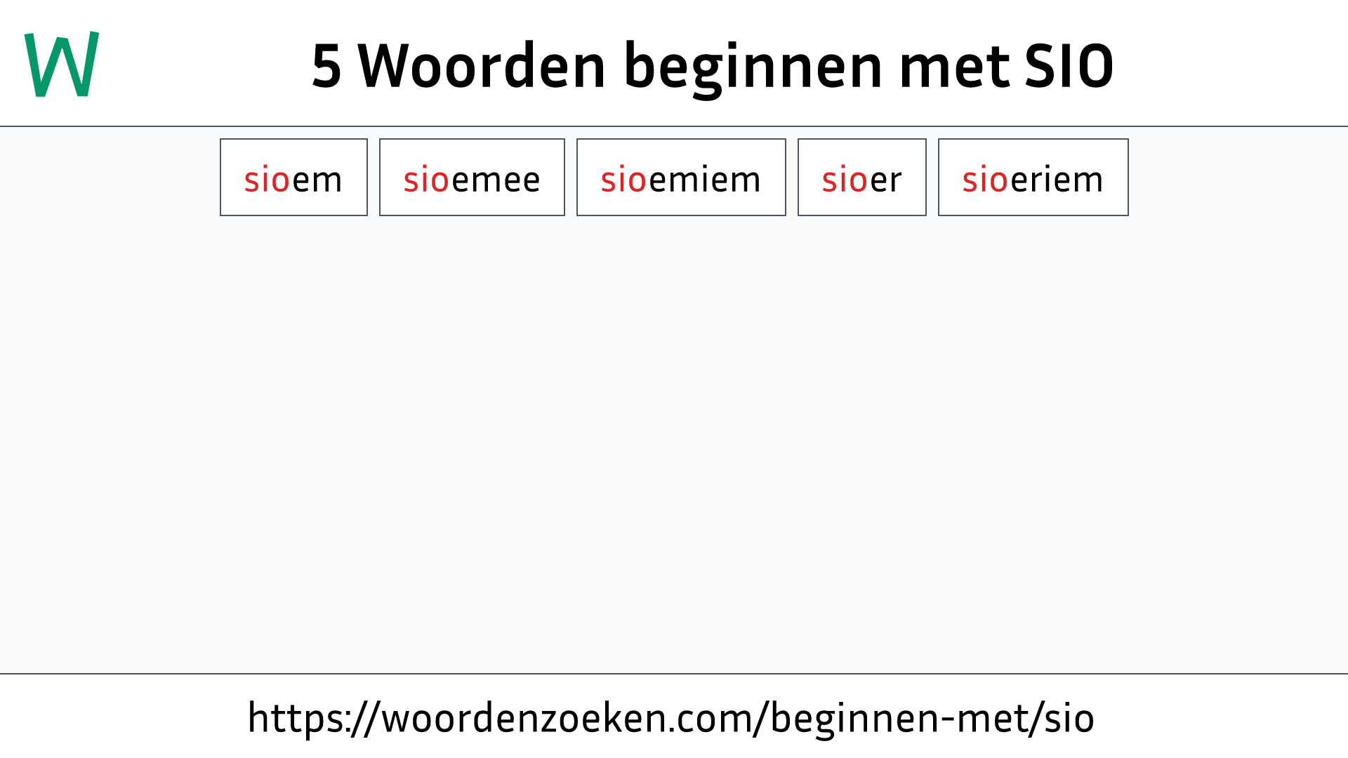 Woorden beginnen met SIO