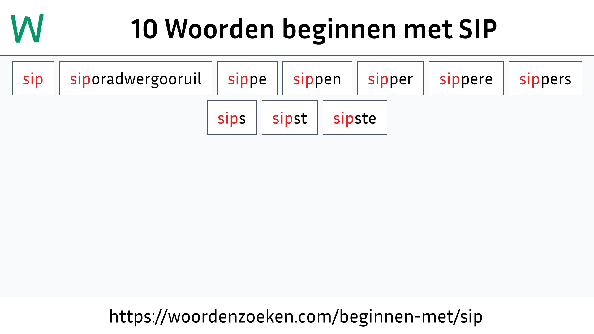 Woorden beginnen met SIP