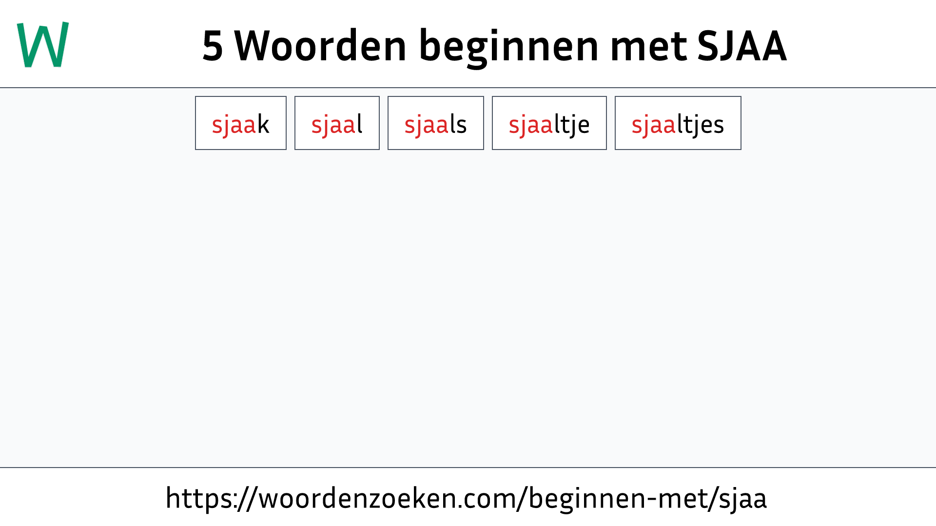 Woorden beginnen met SJAA