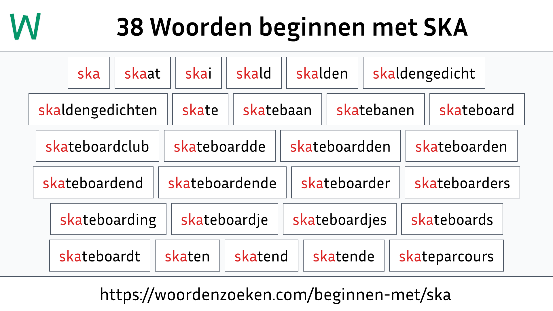 Woorden beginnen met SKA