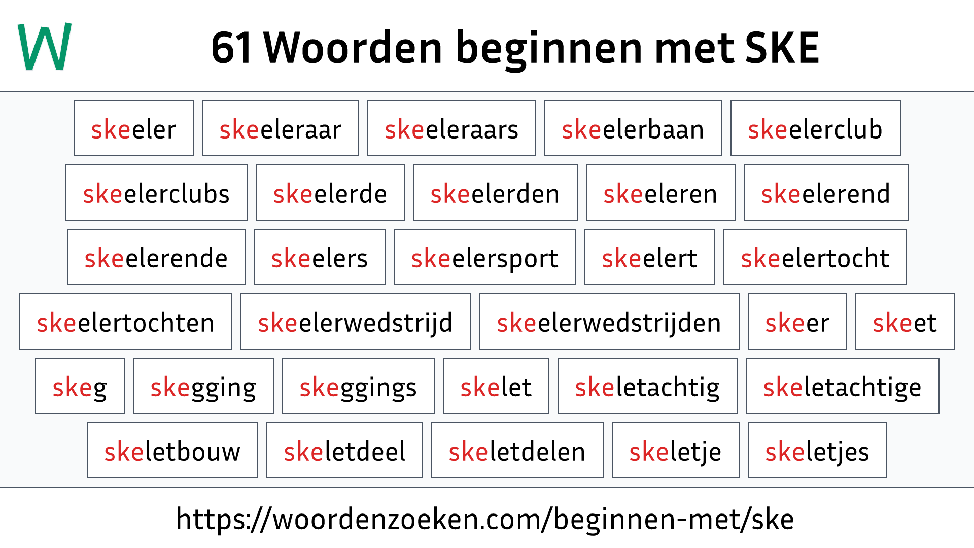 Woorden beginnen met SKE