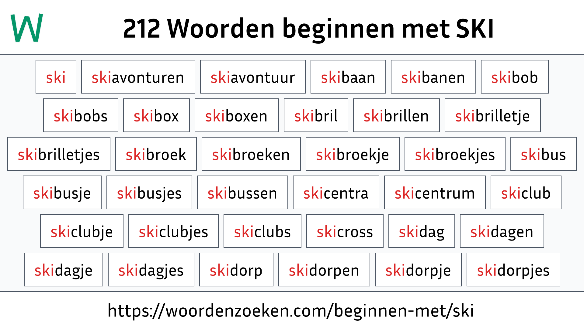 Woorden beginnen met SKI