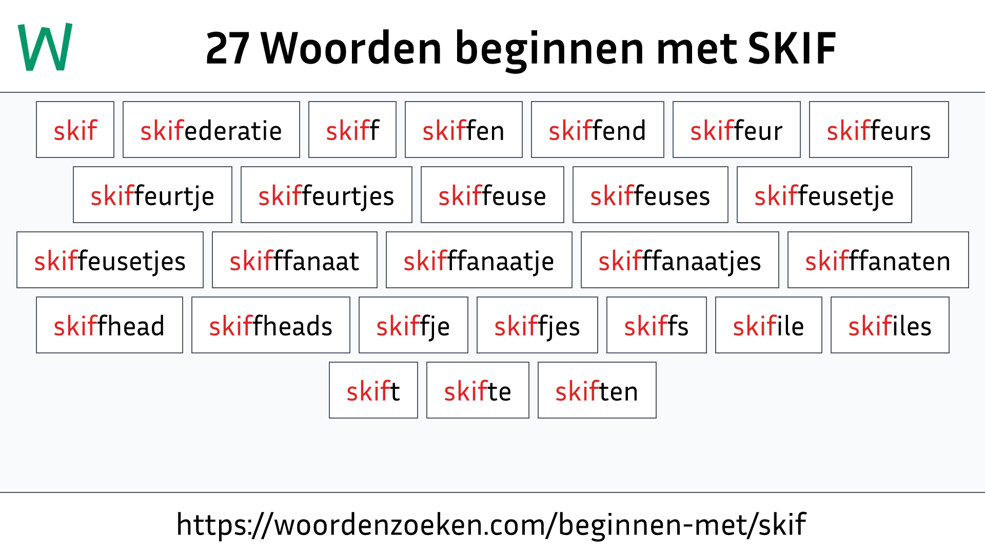 Woorden beginnen met SKIF