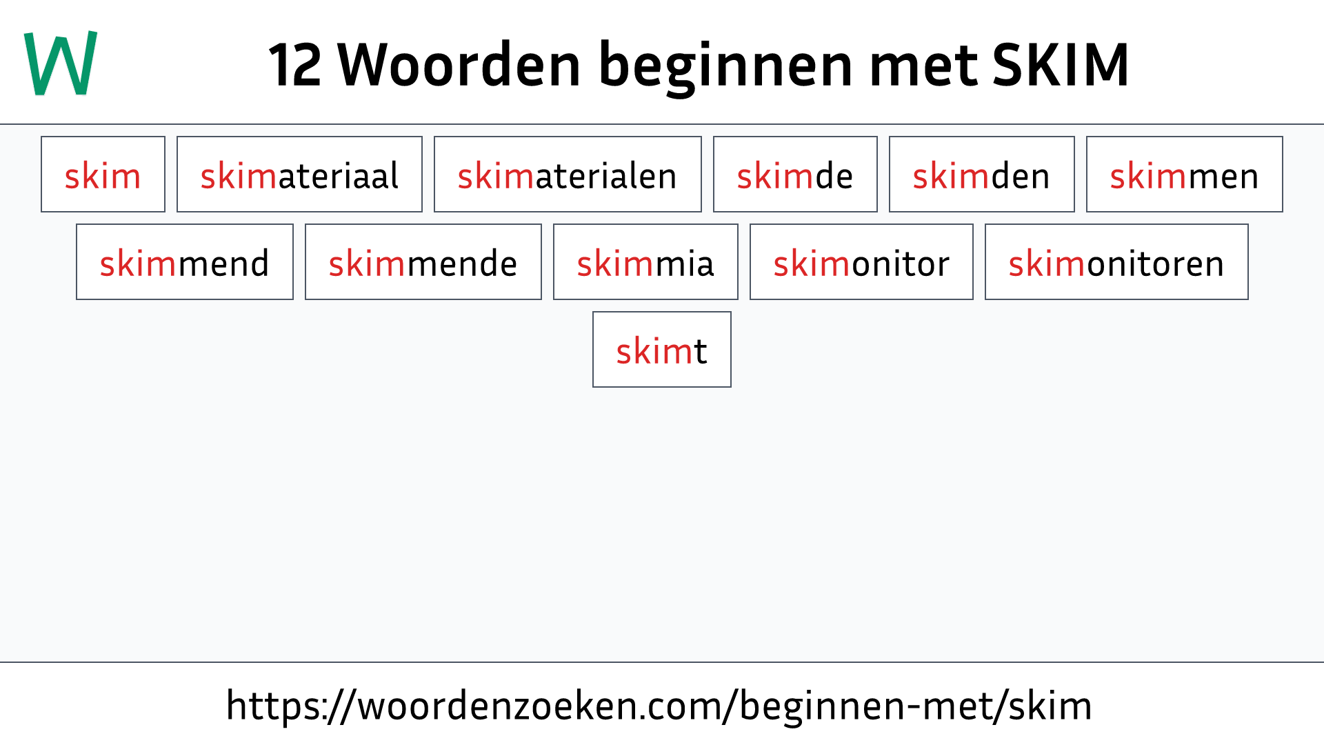 Woorden beginnen met SKIM