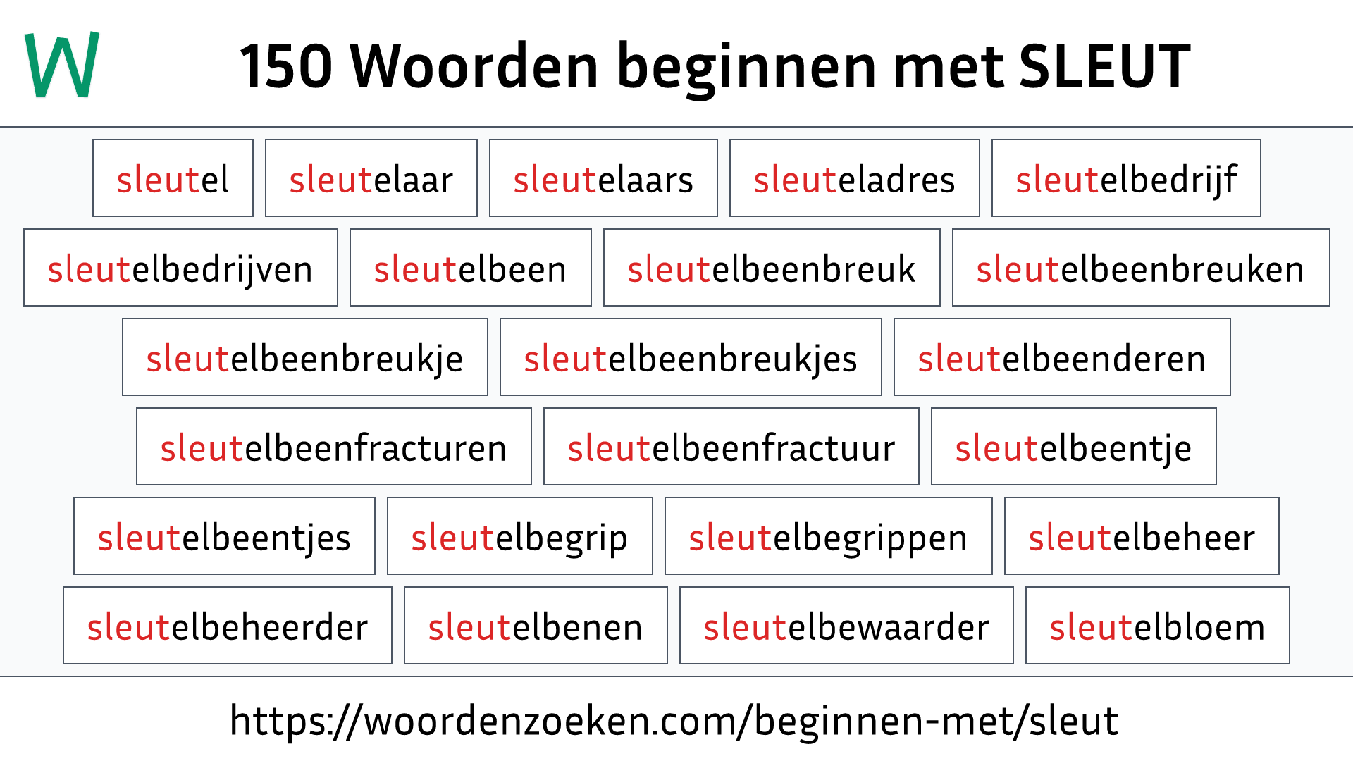 Woorden beginnen met SLEUT