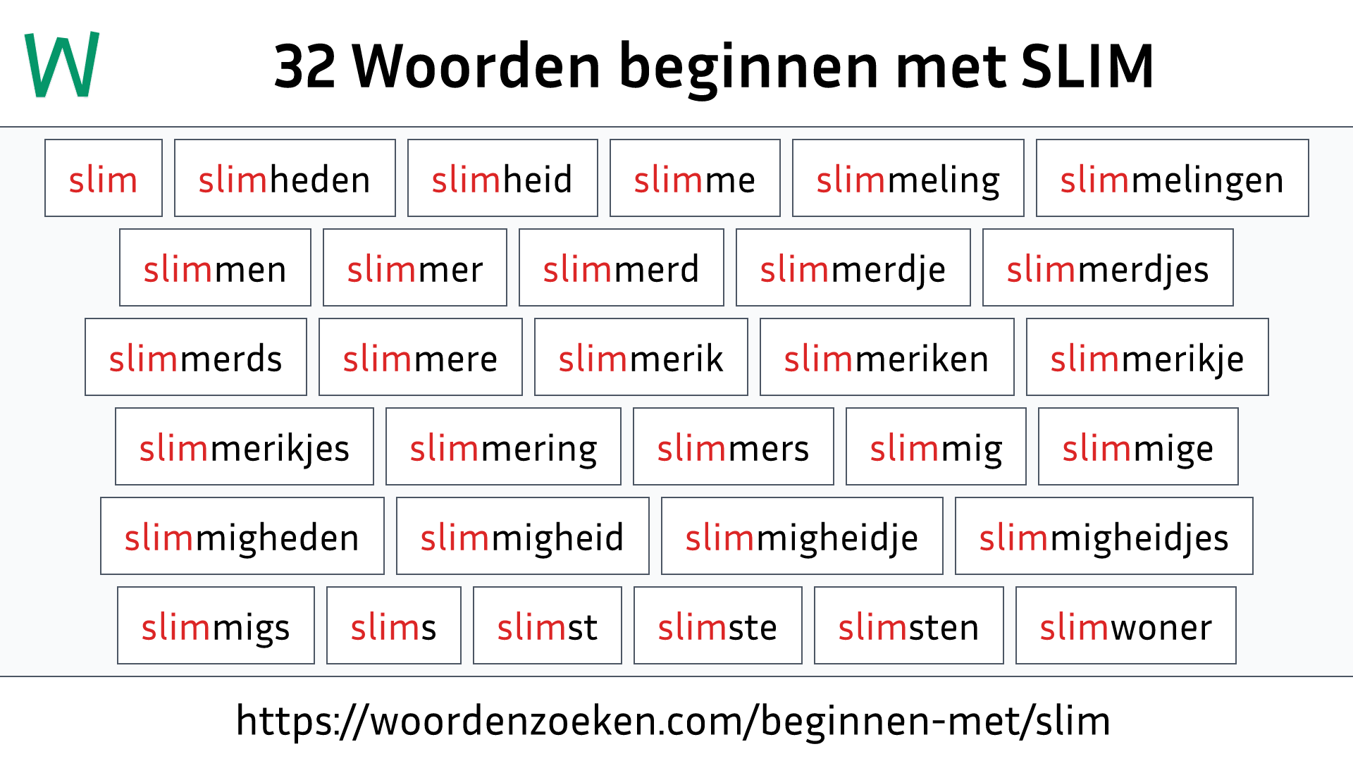 Woorden beginnen met SLIM