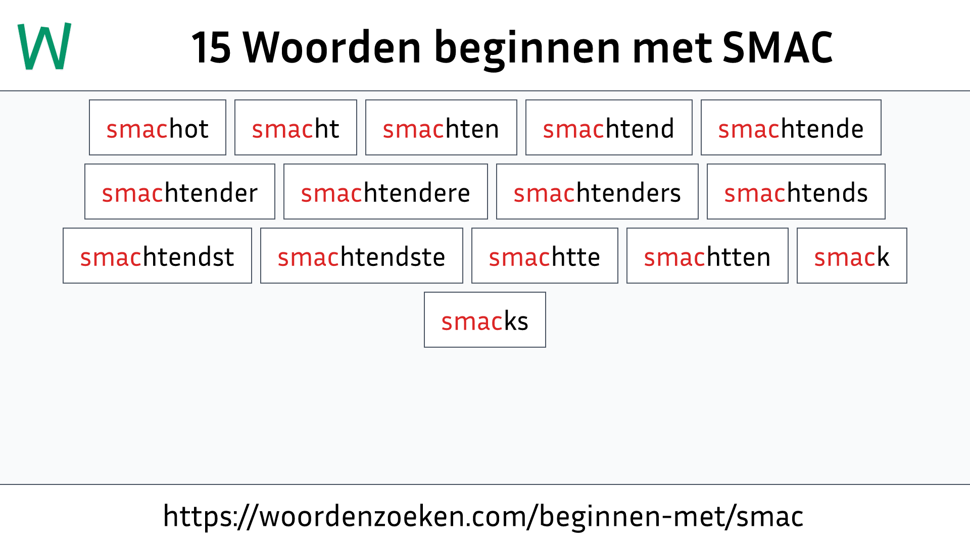 Woorden beginnen met SMAC