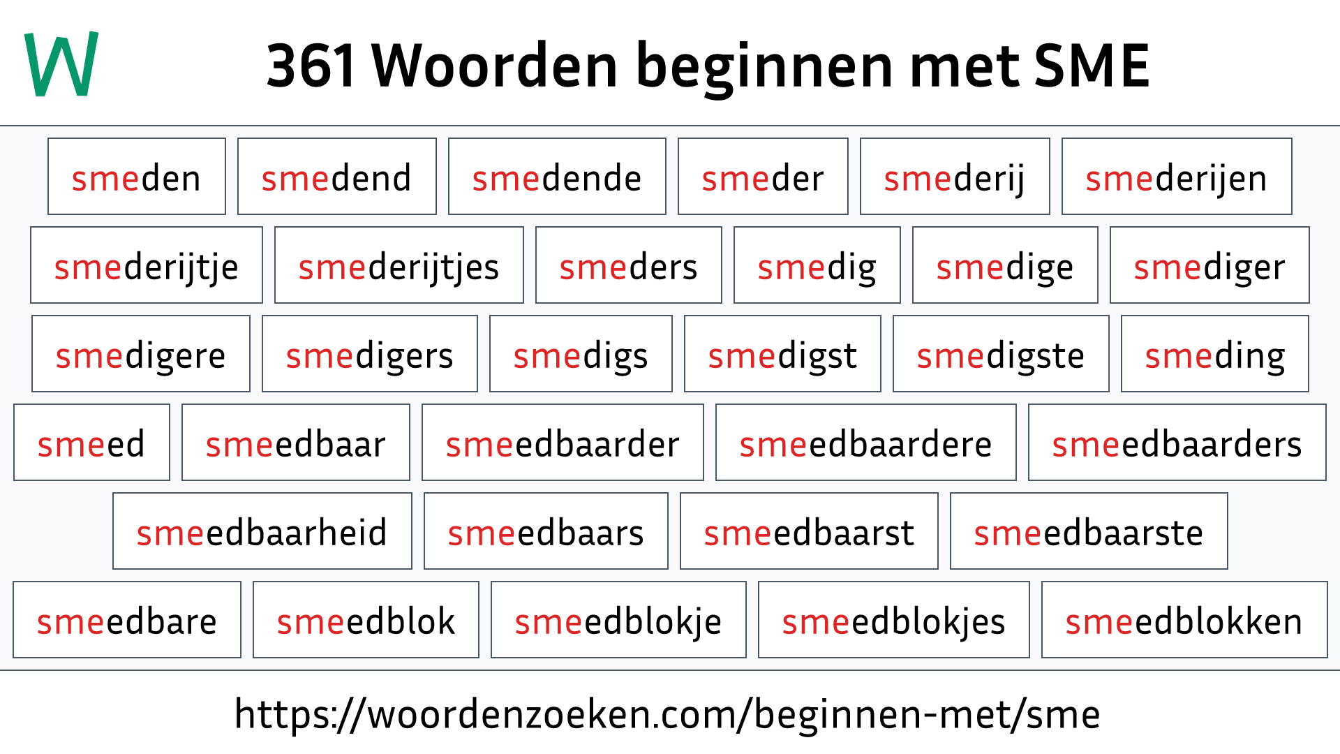 Woorden beginnen met SME