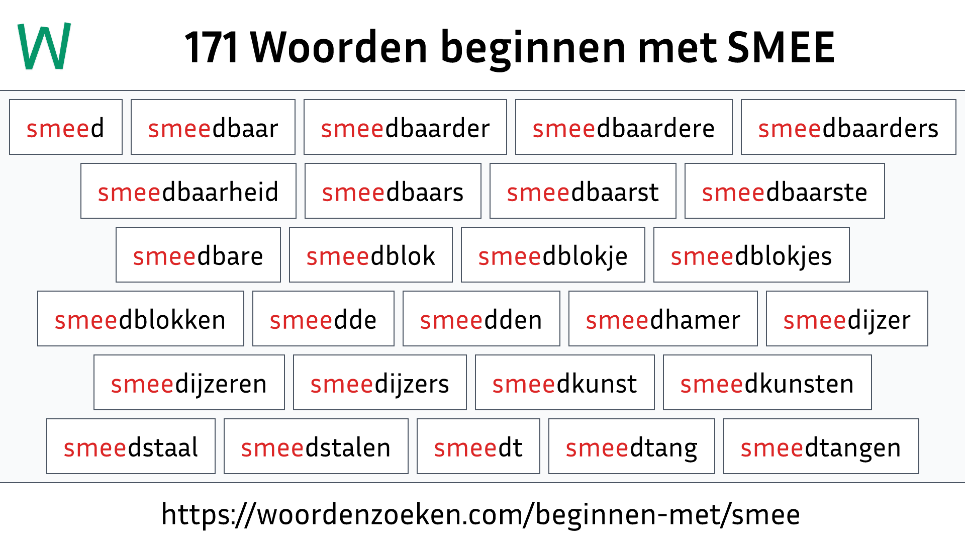 Woorden beginnen met SMEE