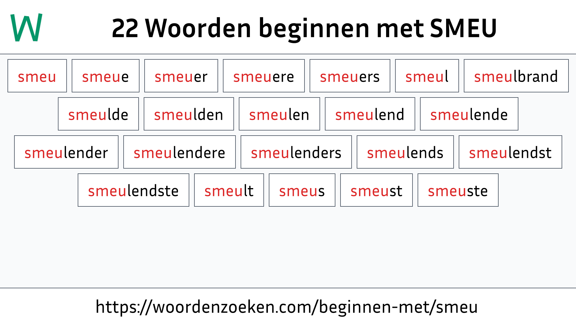 Woorden beginnen met SMEU