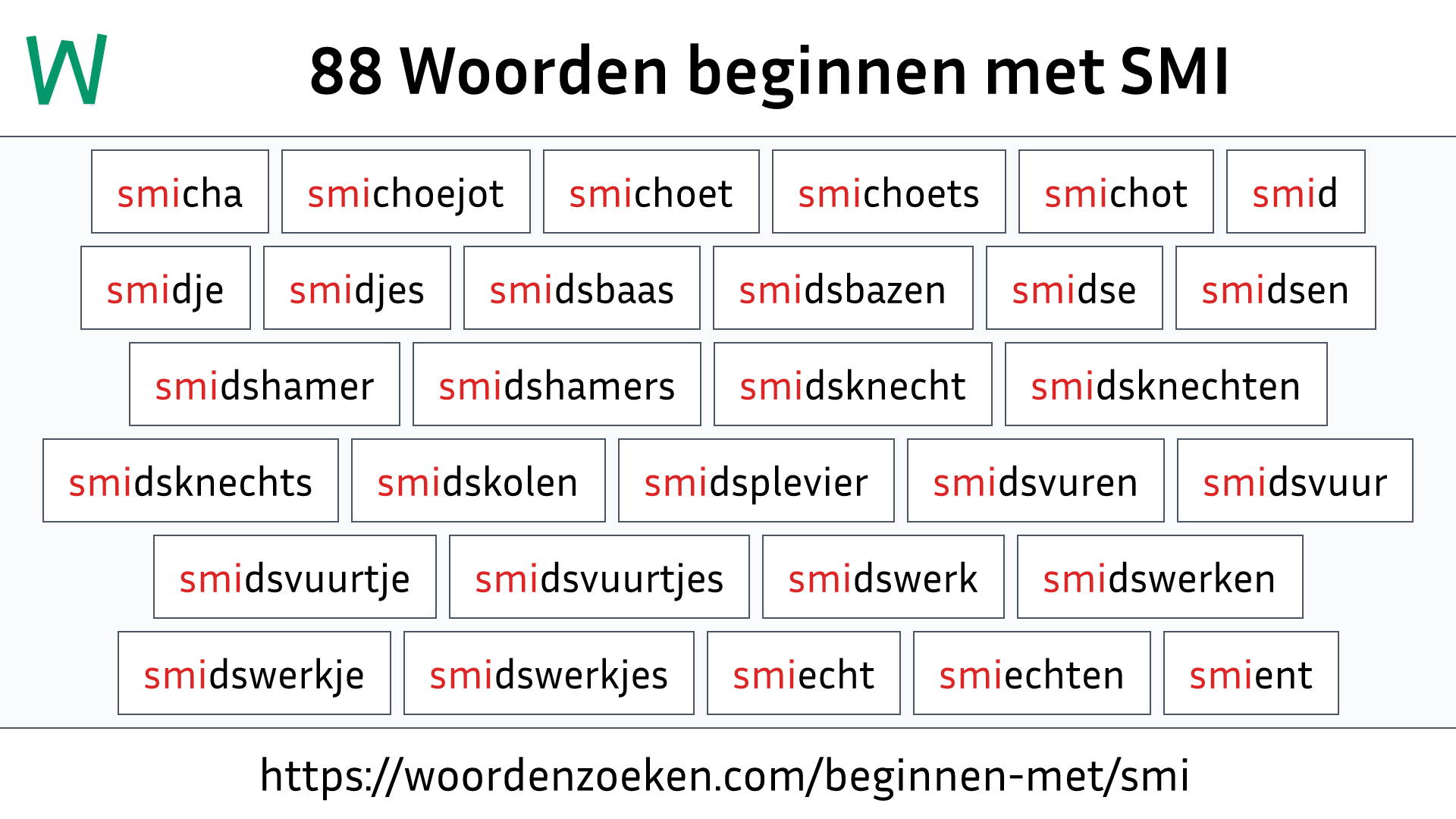 Woorden beginnen met SMI