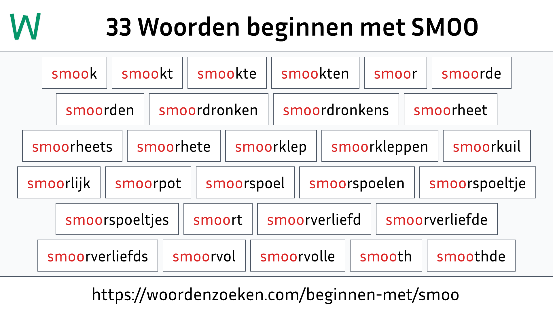 Woorden beginnen met SMOO