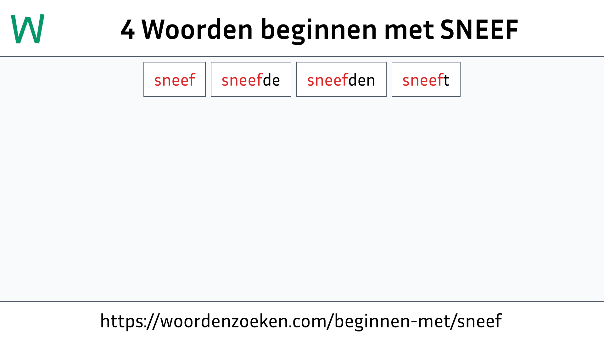 Woorden beginnen met SNEEF