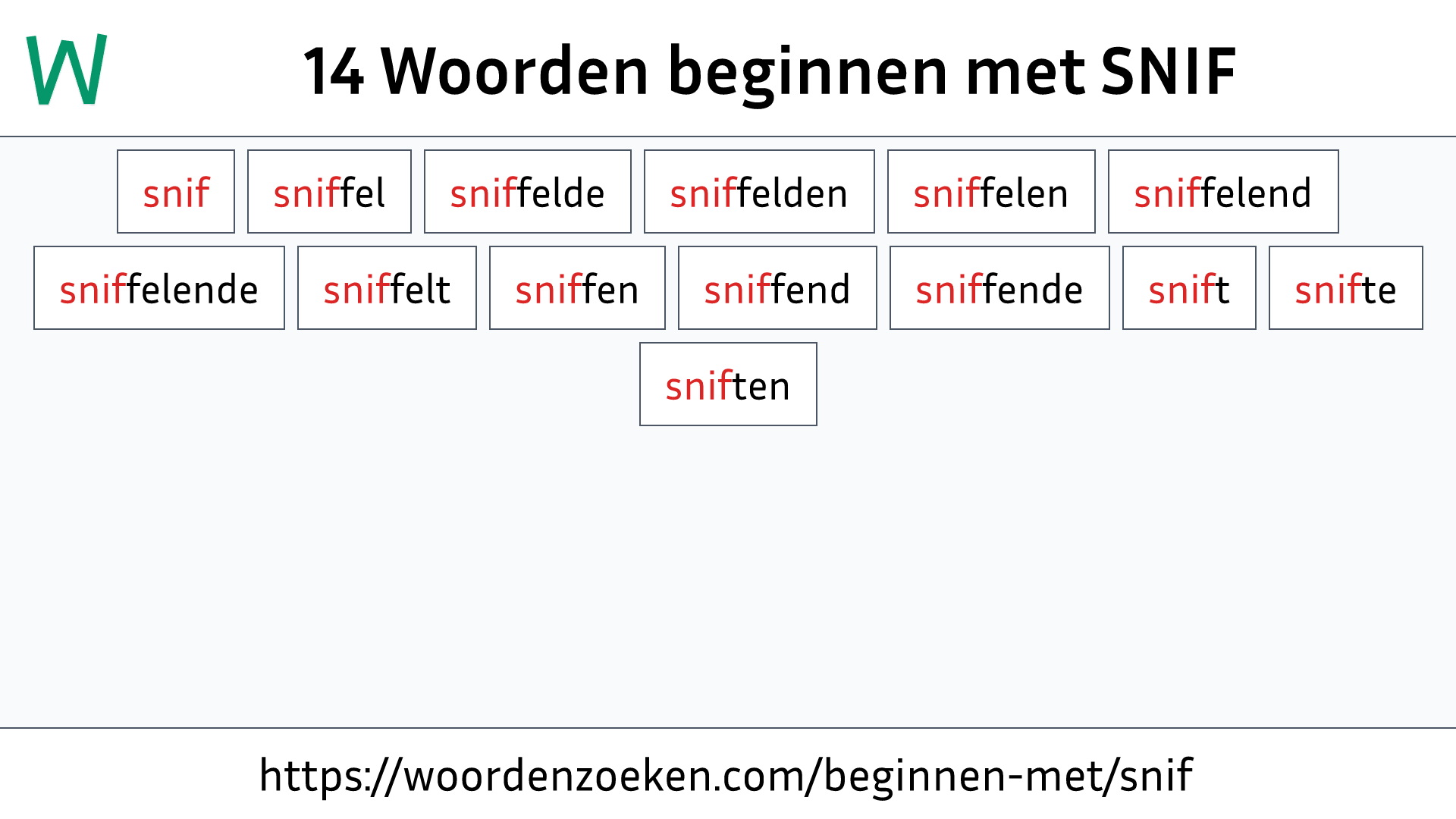 Woorden beginnen met SNIF