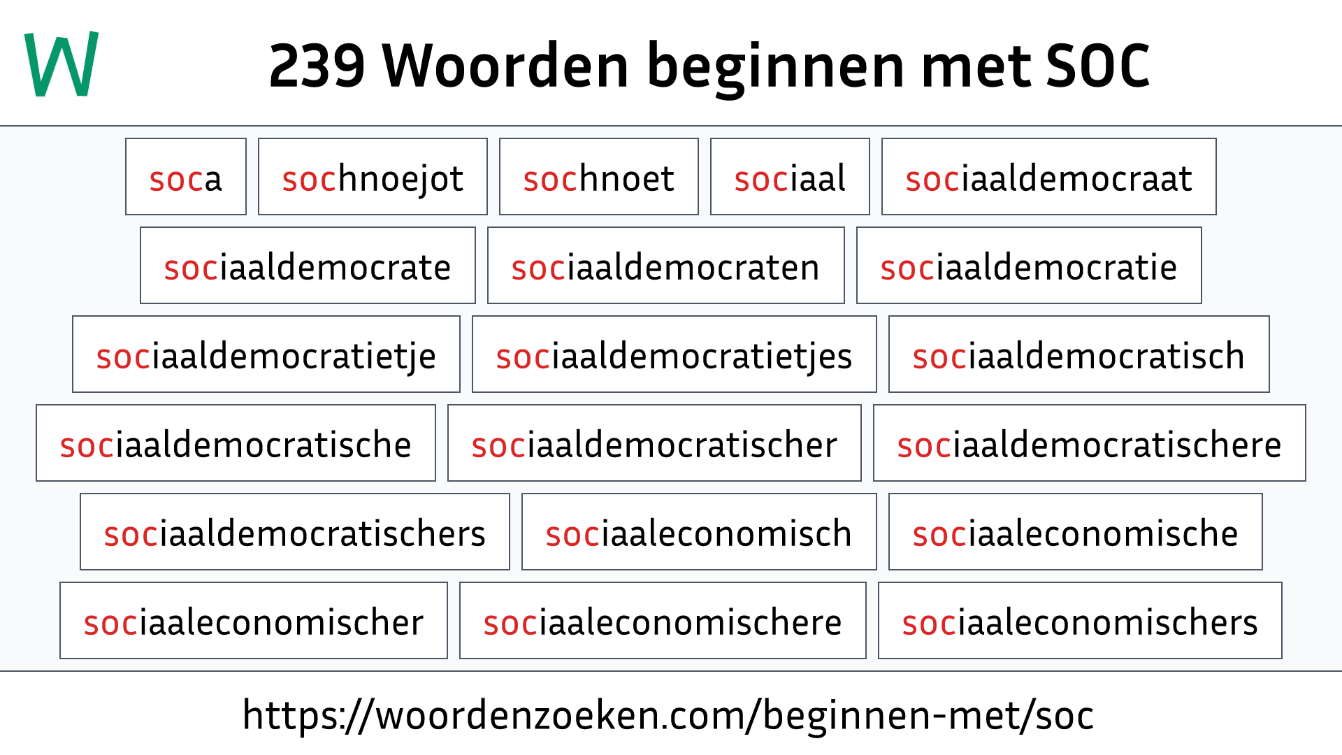 Woorden beginnen met SOC