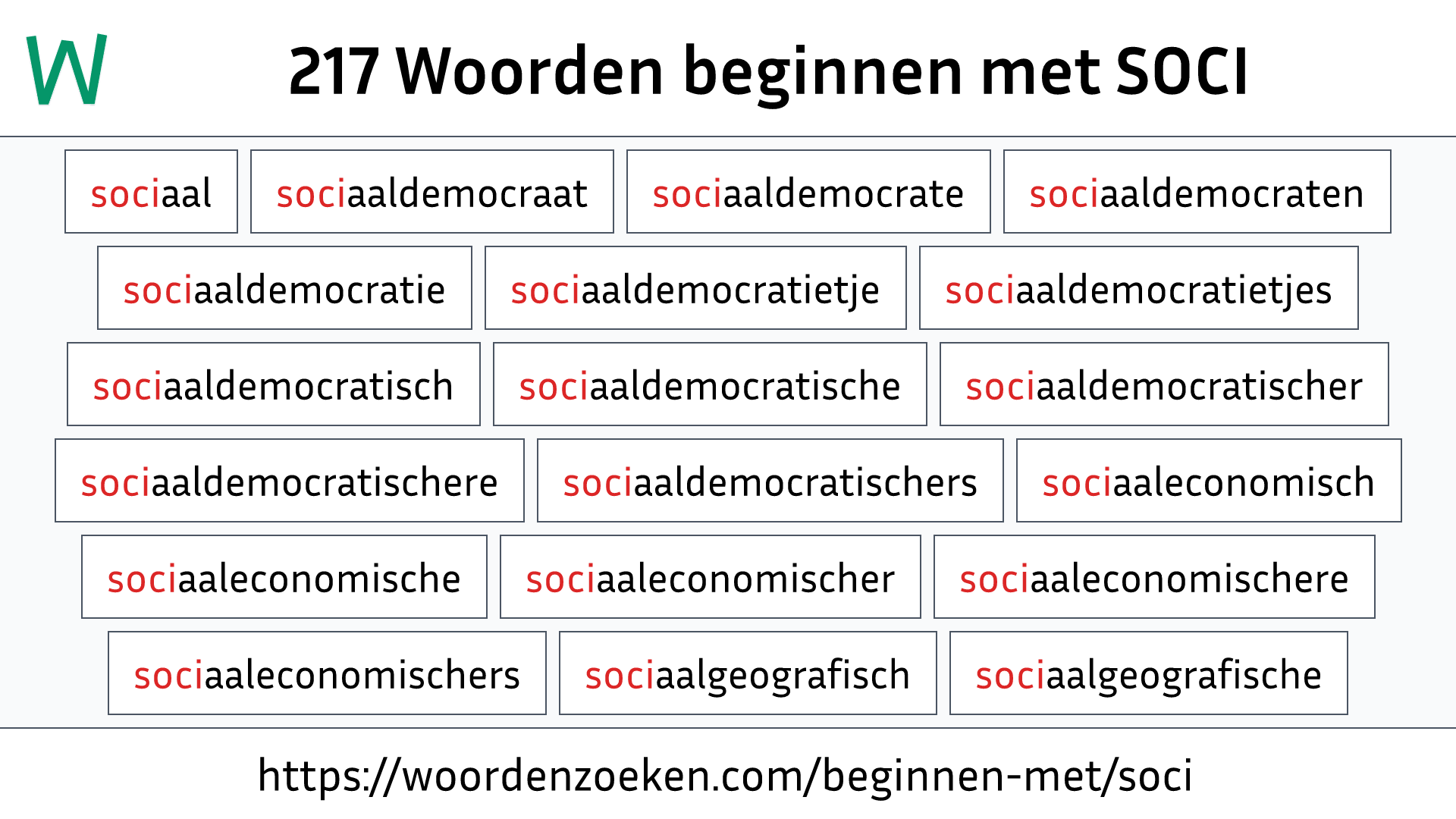 Woorden beginnen met SOCI