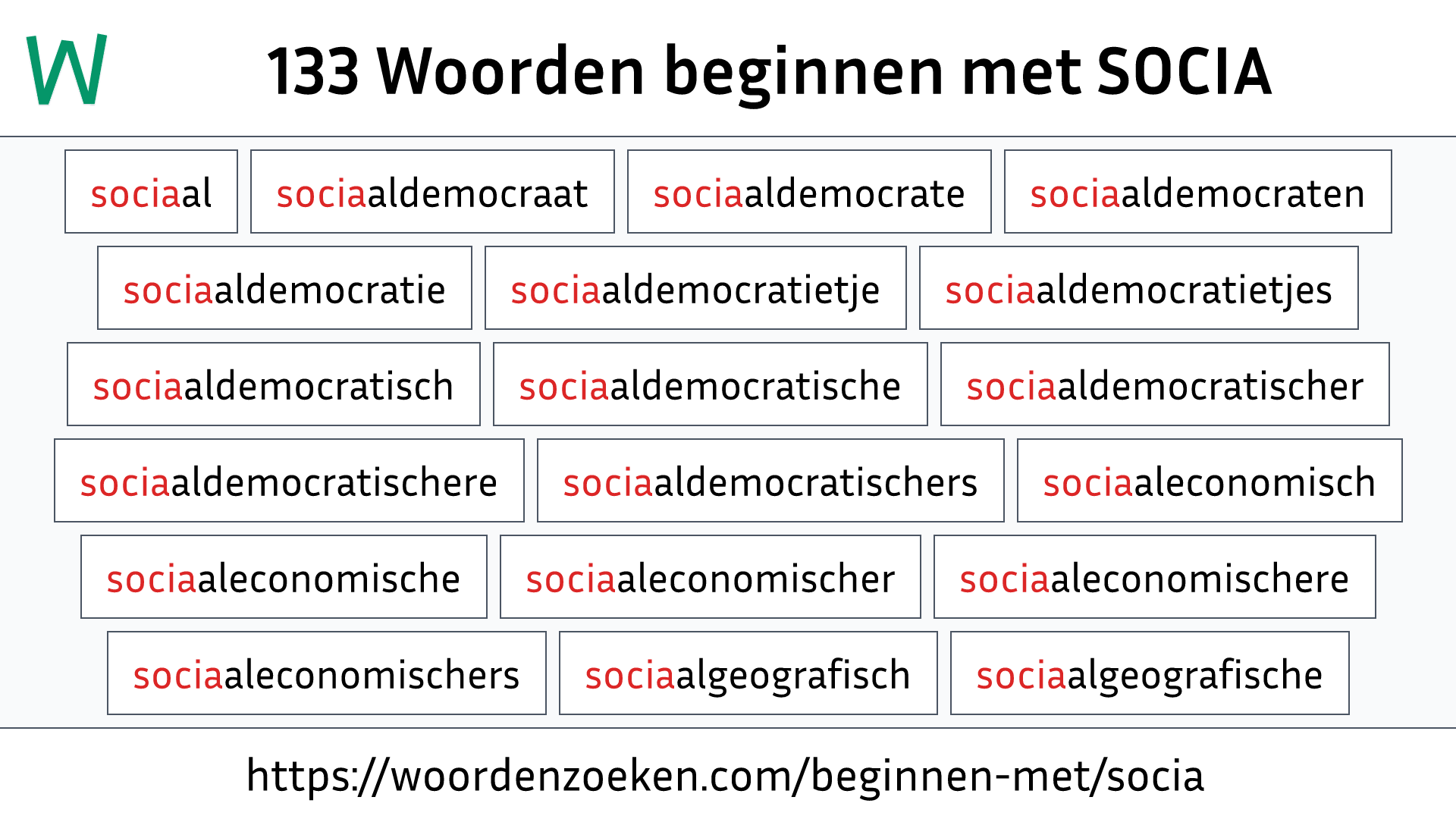 Woorden beginnen met SOCIA