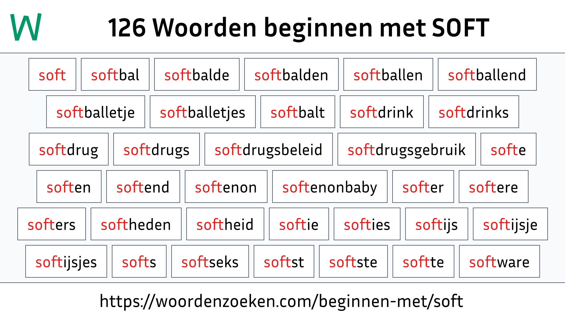 Woorden beginnen met SOFT