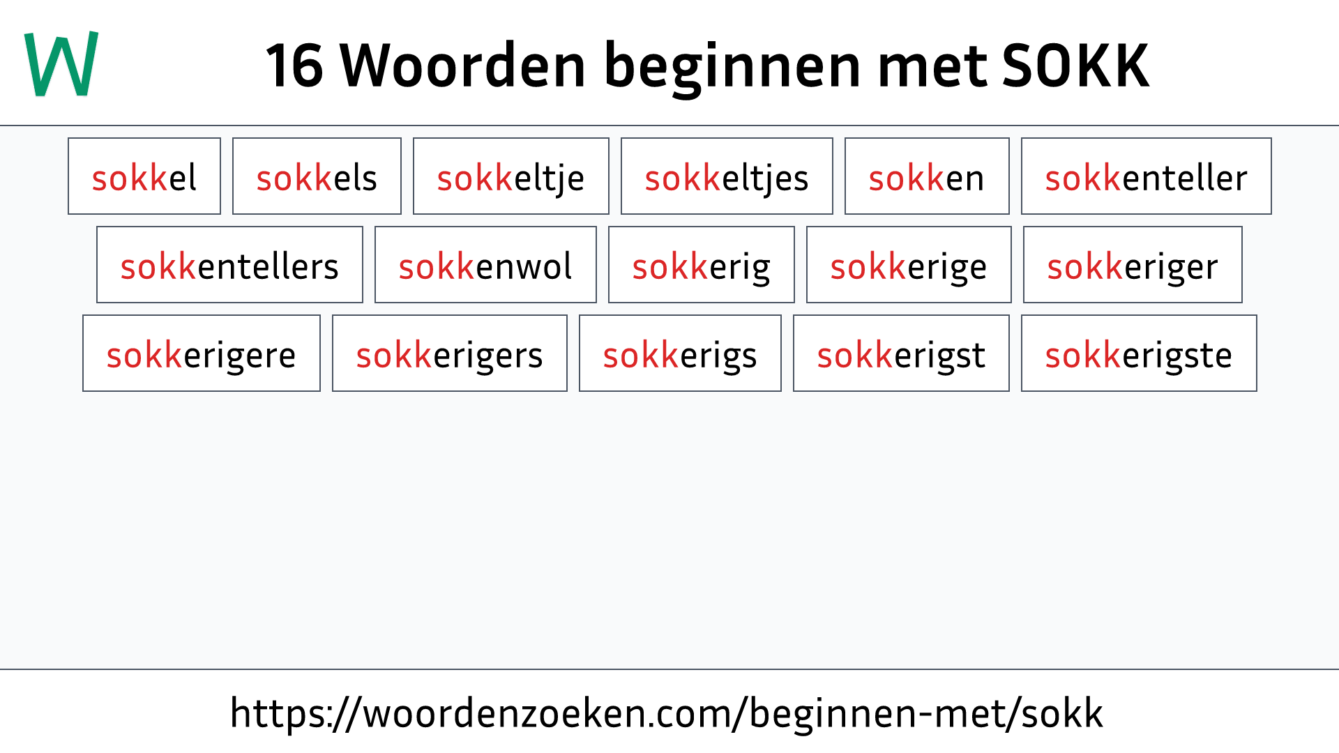 Woorden beginnen met SOKK