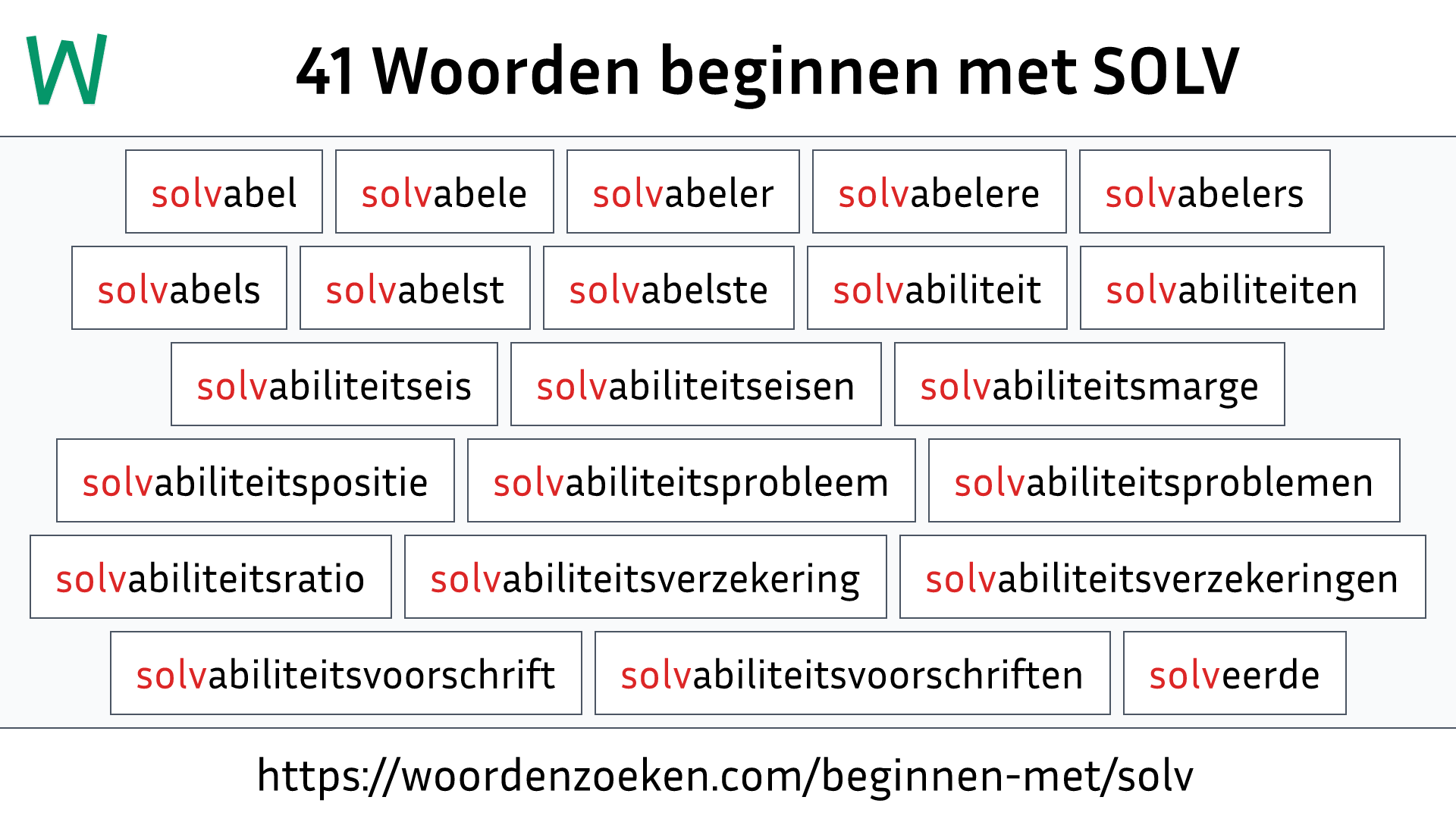 Woorden beginnen met SOLV