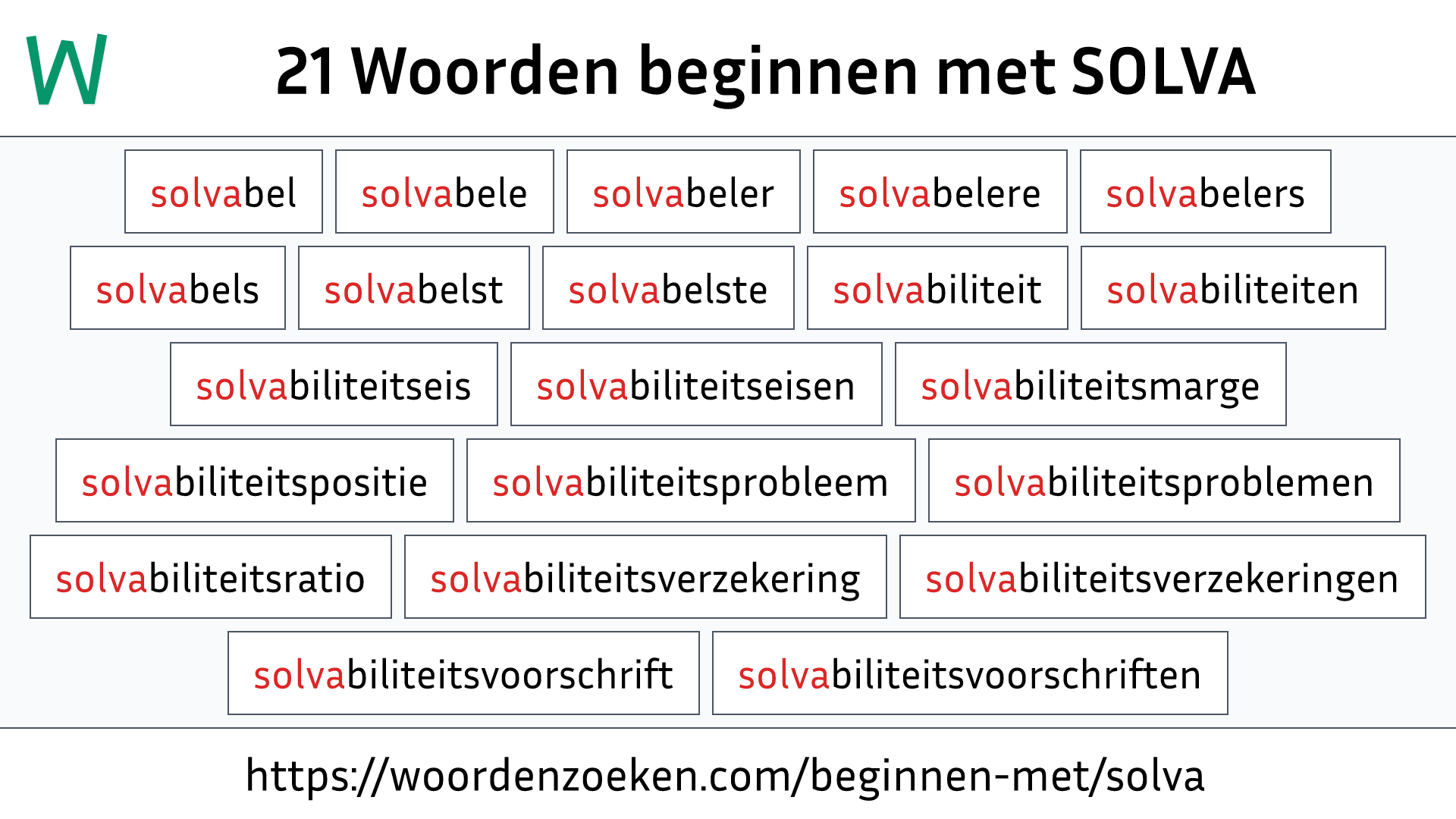 Woorden beginnen met SOLVA