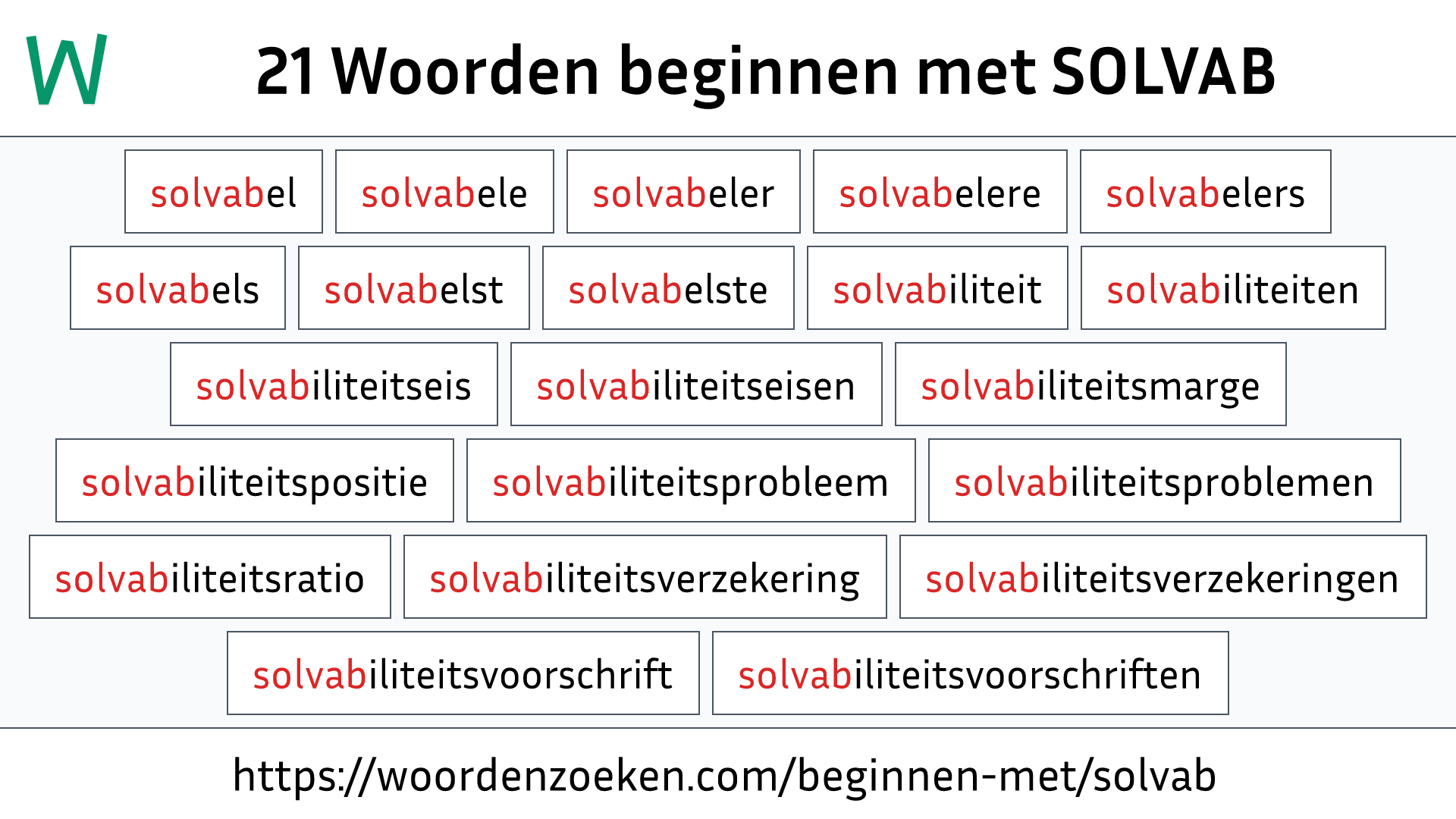 Woorden beginnen met SOLVAB