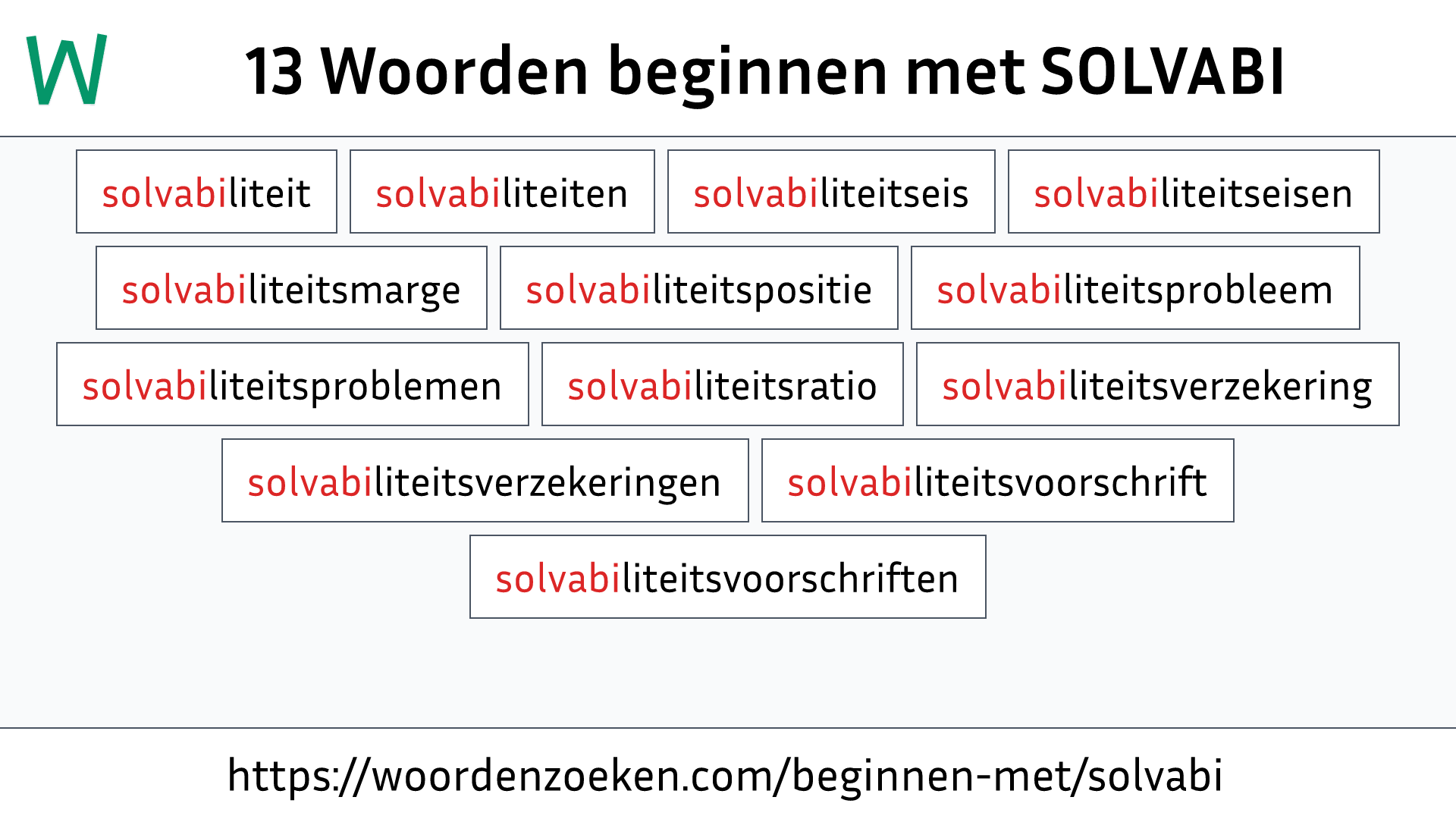 Woorden beginnen met SOLVABI