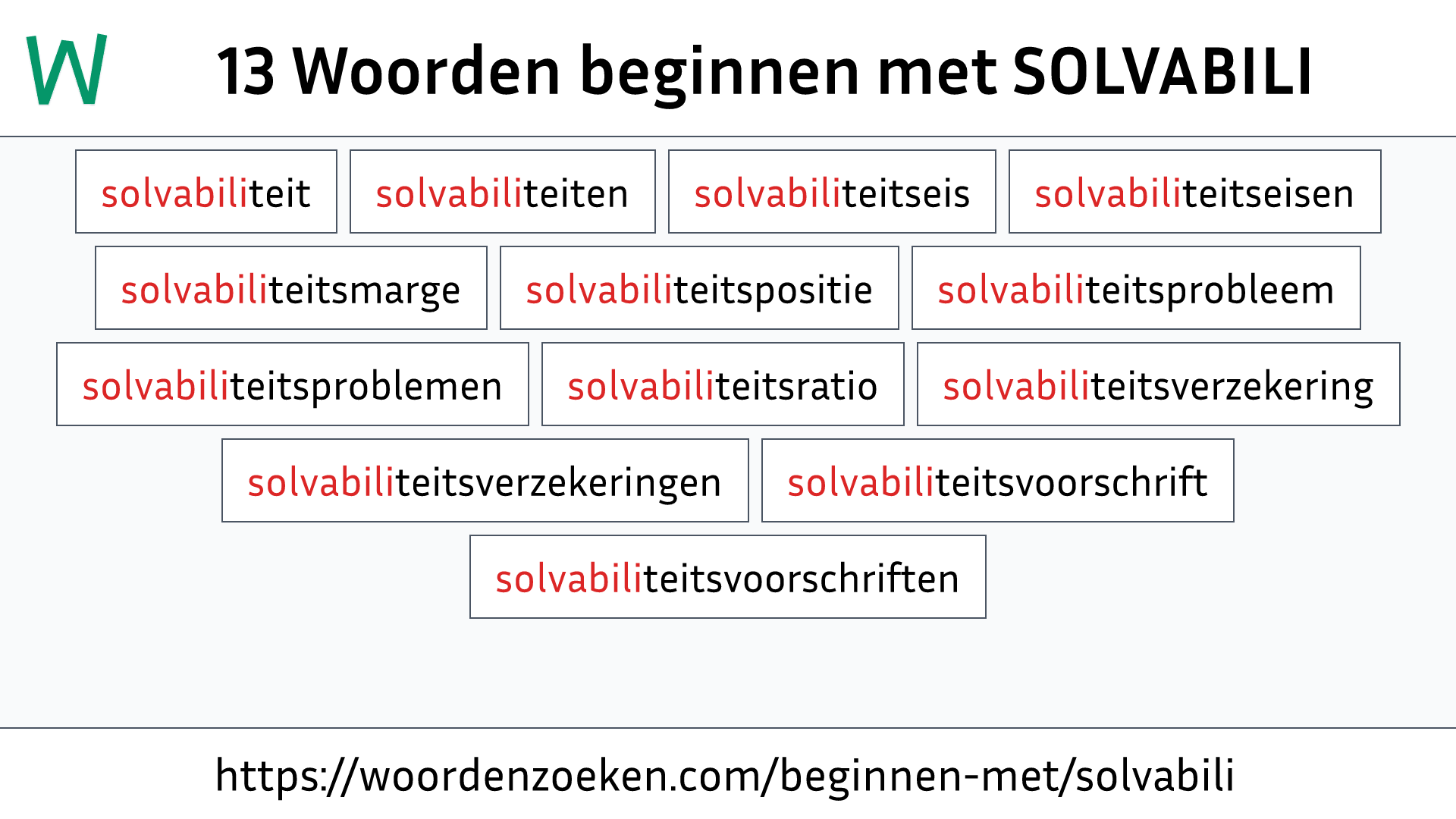 Woorden beginnen met SOLVABILI