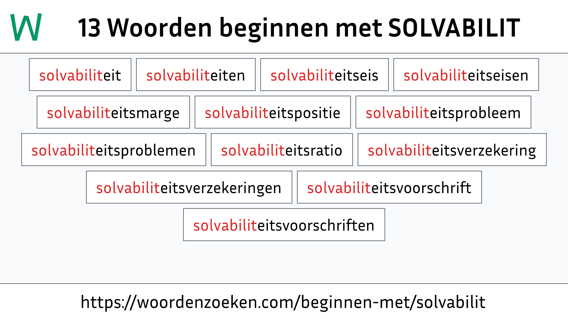 Woorden beginnen met SOLVABILIT