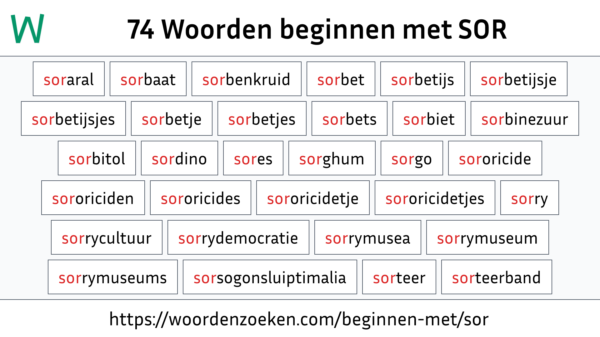 Woorden beginnen met SOR