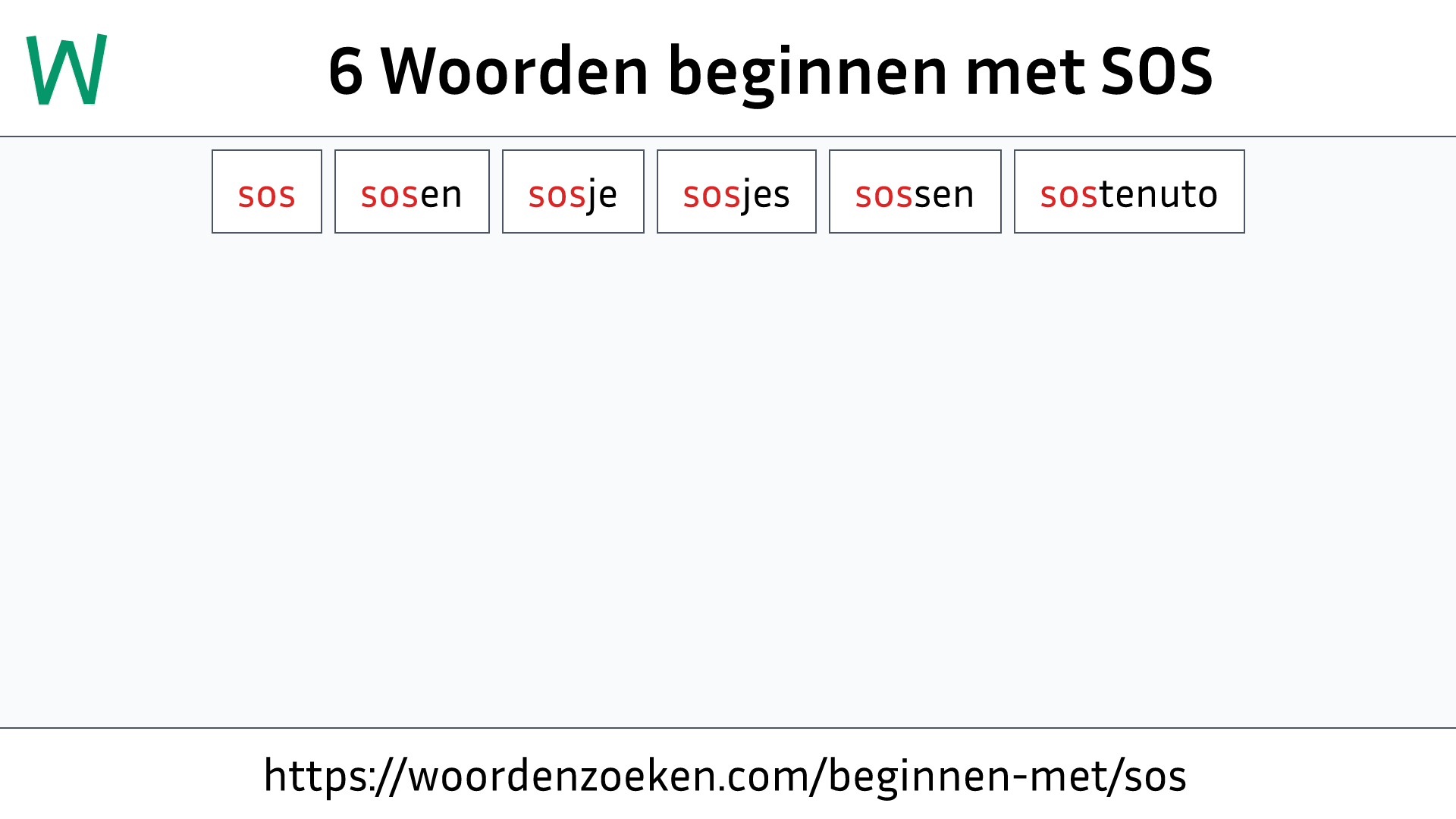 Woorden beginnen met SOS